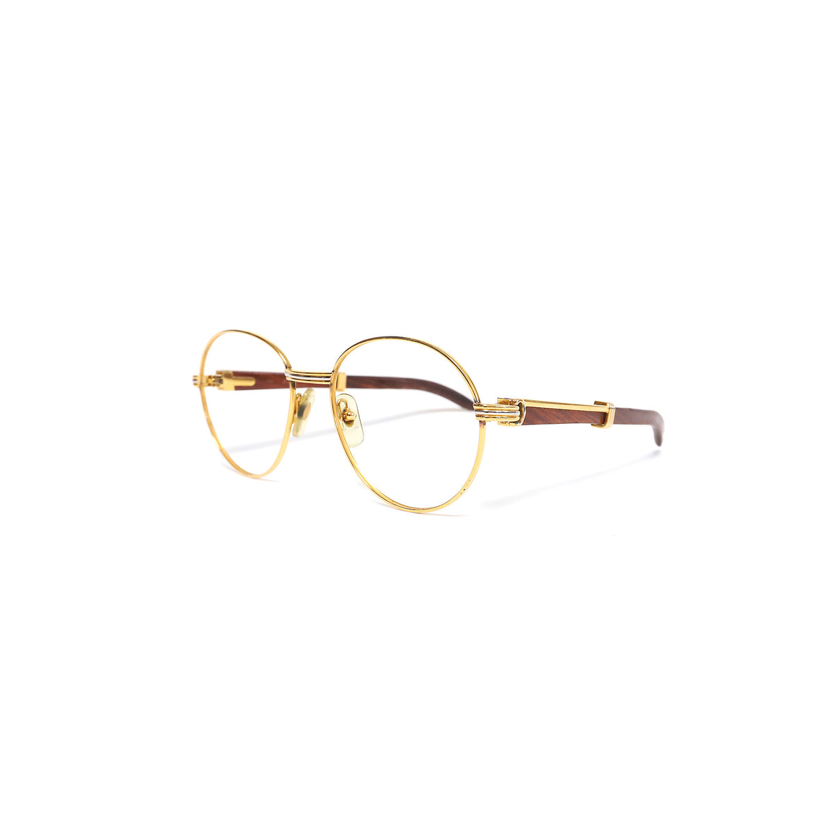 Cartier 1990 Bagatelle 55-18 Rosewood Palisander 18k Gold Frame