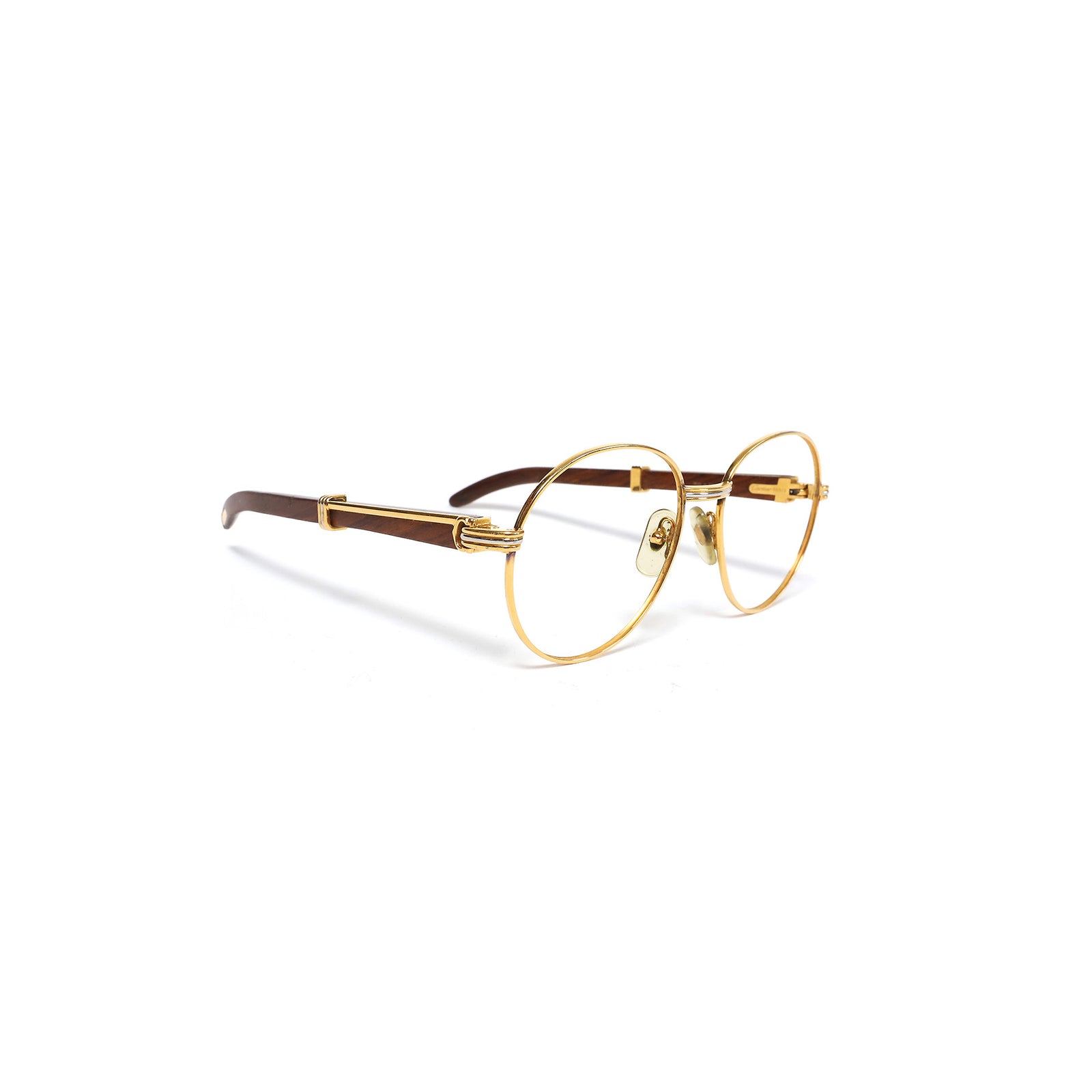 Cartier 1990 Bagatelle 55-18 Rosewood Palisander 18k Gold Frame