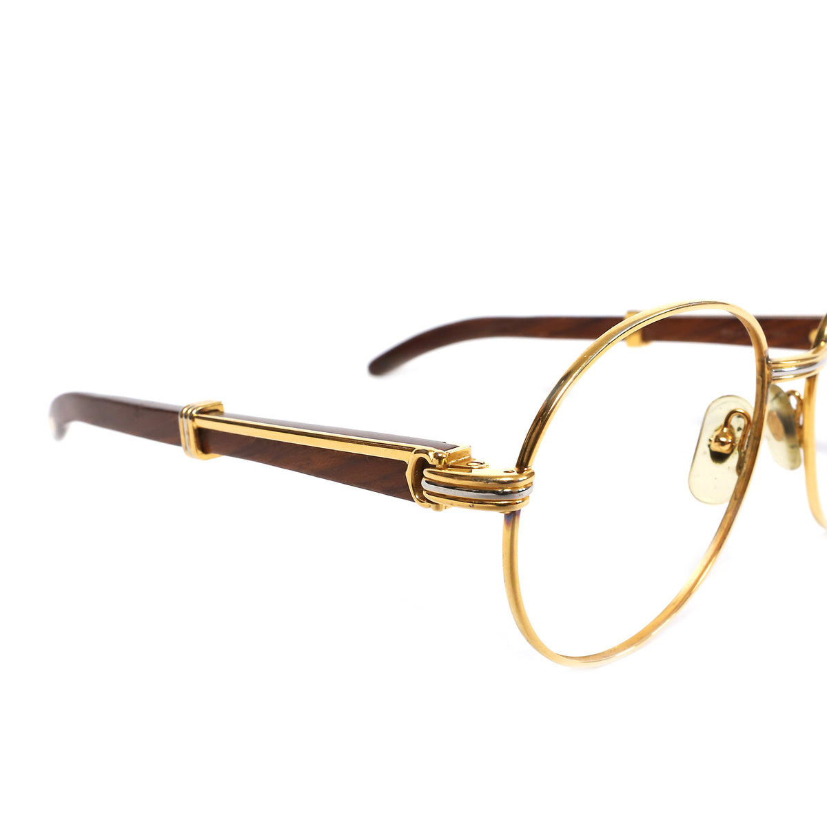 Cartier 1990 Bagatelle 55-18 Rosewood Palisander 18k Gold Frame