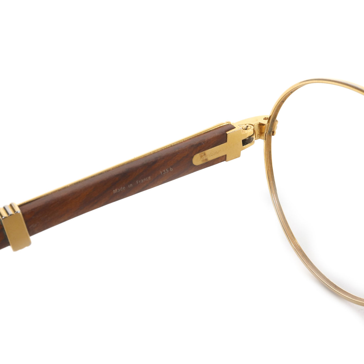 Cartier 1990 Bagatelle 55-18 Rosewood Palisander 18k Gold Frame
