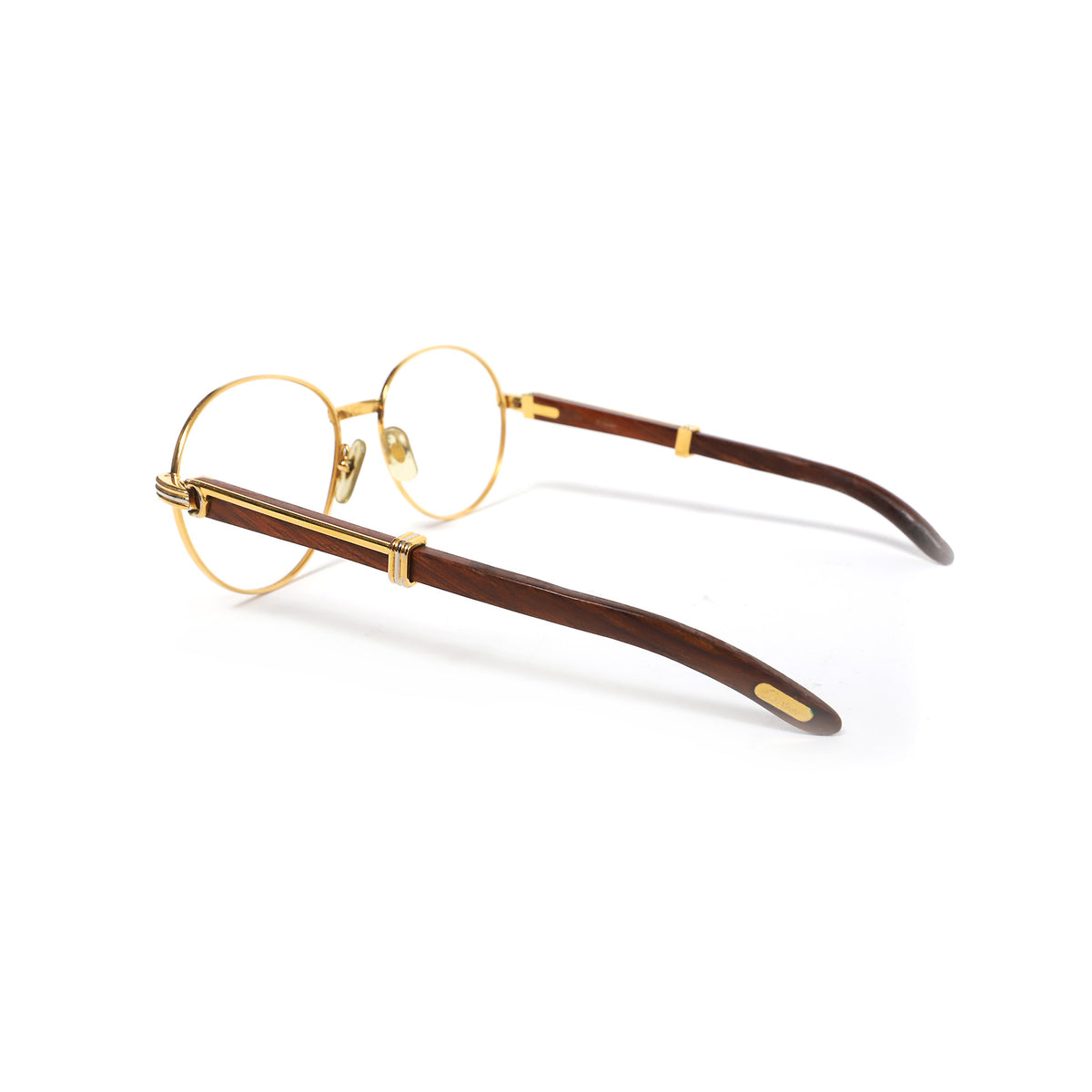 Cartier 1990 Bagatelle 55-18 Rosewood Palisander 18k Gold Frame