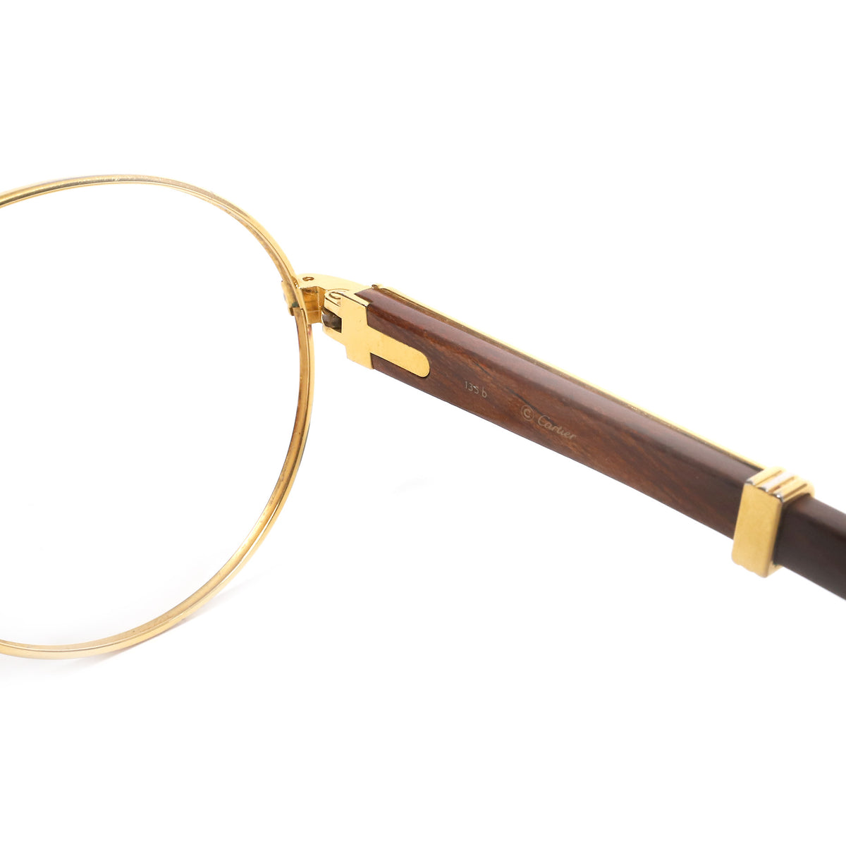 Cartier 1990 Bagatelle 55-18 Rosewood Palisander 18k Gold Frame