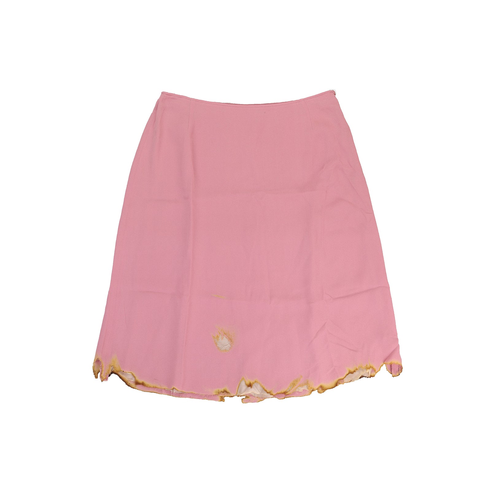 Maison Martin Margiela AW2005 Burnt Effect Rose Silk Skirt