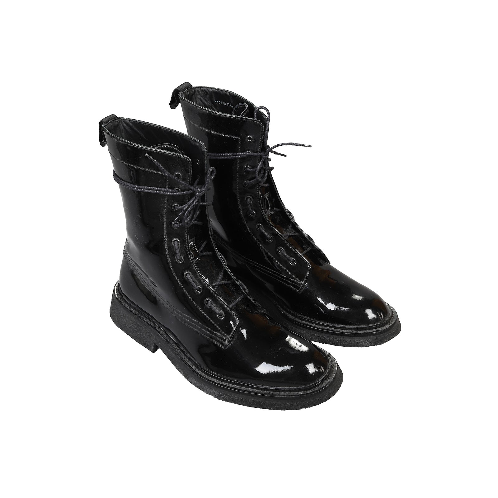 Dior Homme FW07 Navigate Patent Leather Combat Boots