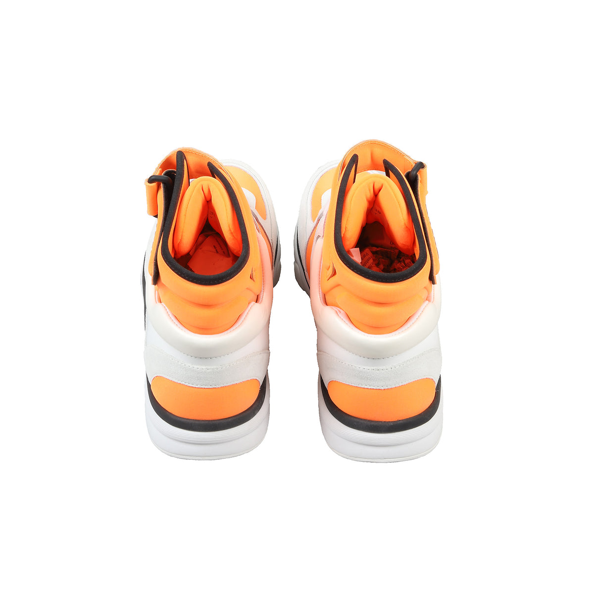 Chanel SS18 Orange CC Logo Hi Top Trainer