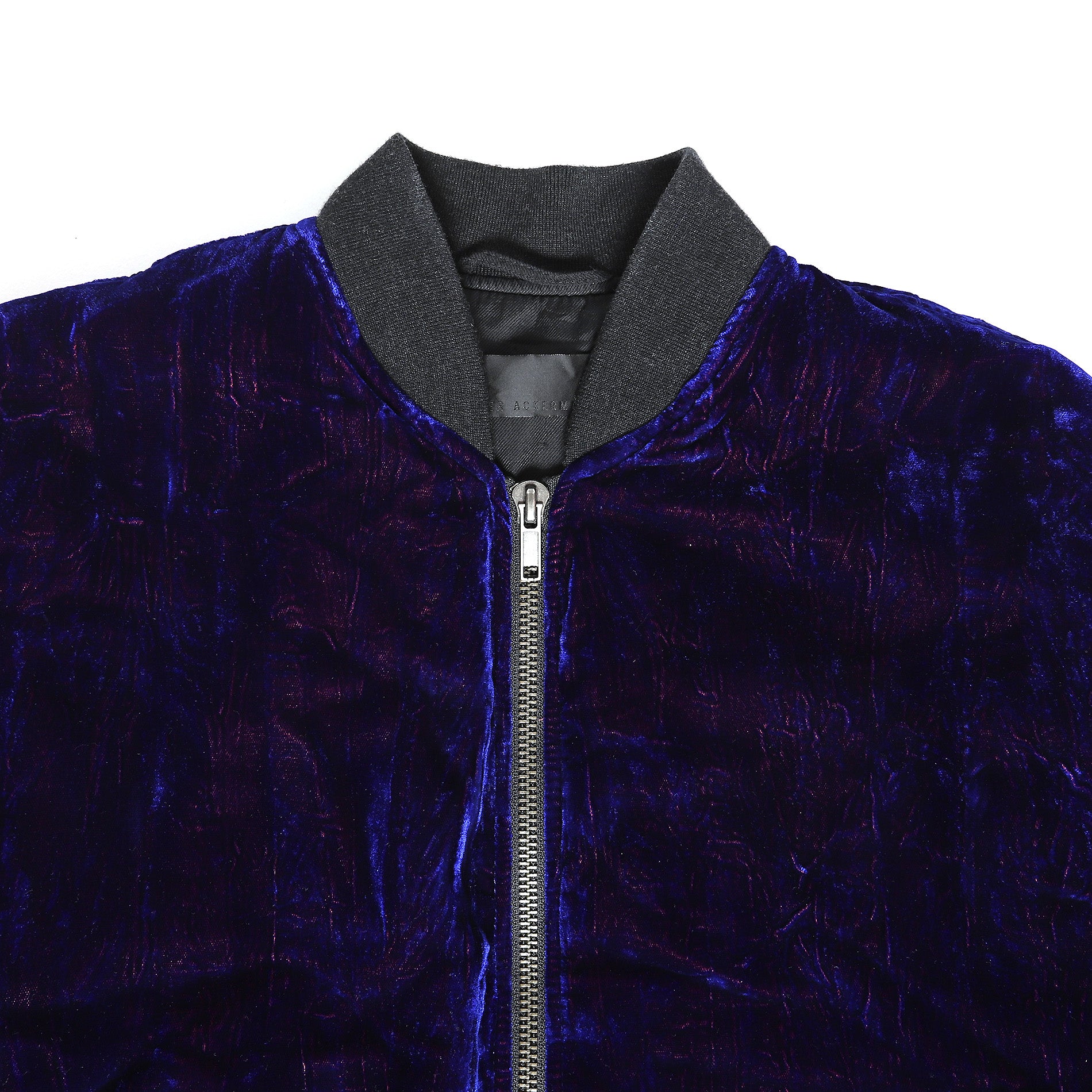 Haider Ackermann FW16 Cobalt Blue Crushed Velvet Bomber – Ākaibu Store