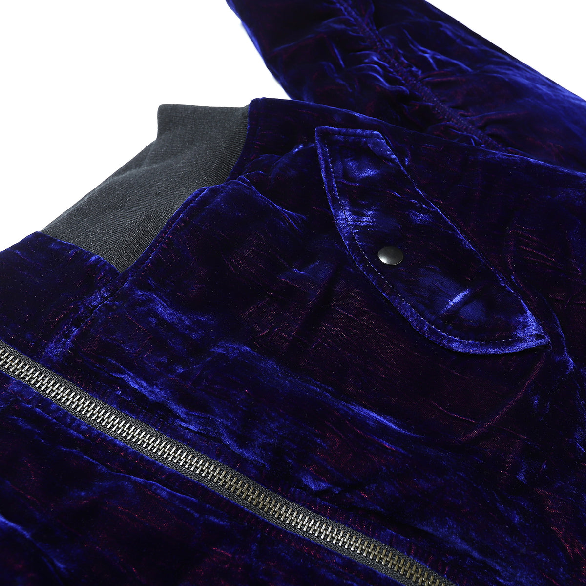 Haider Ackermann FW16 Cobalt Blue Crushed Velvet Bomber
