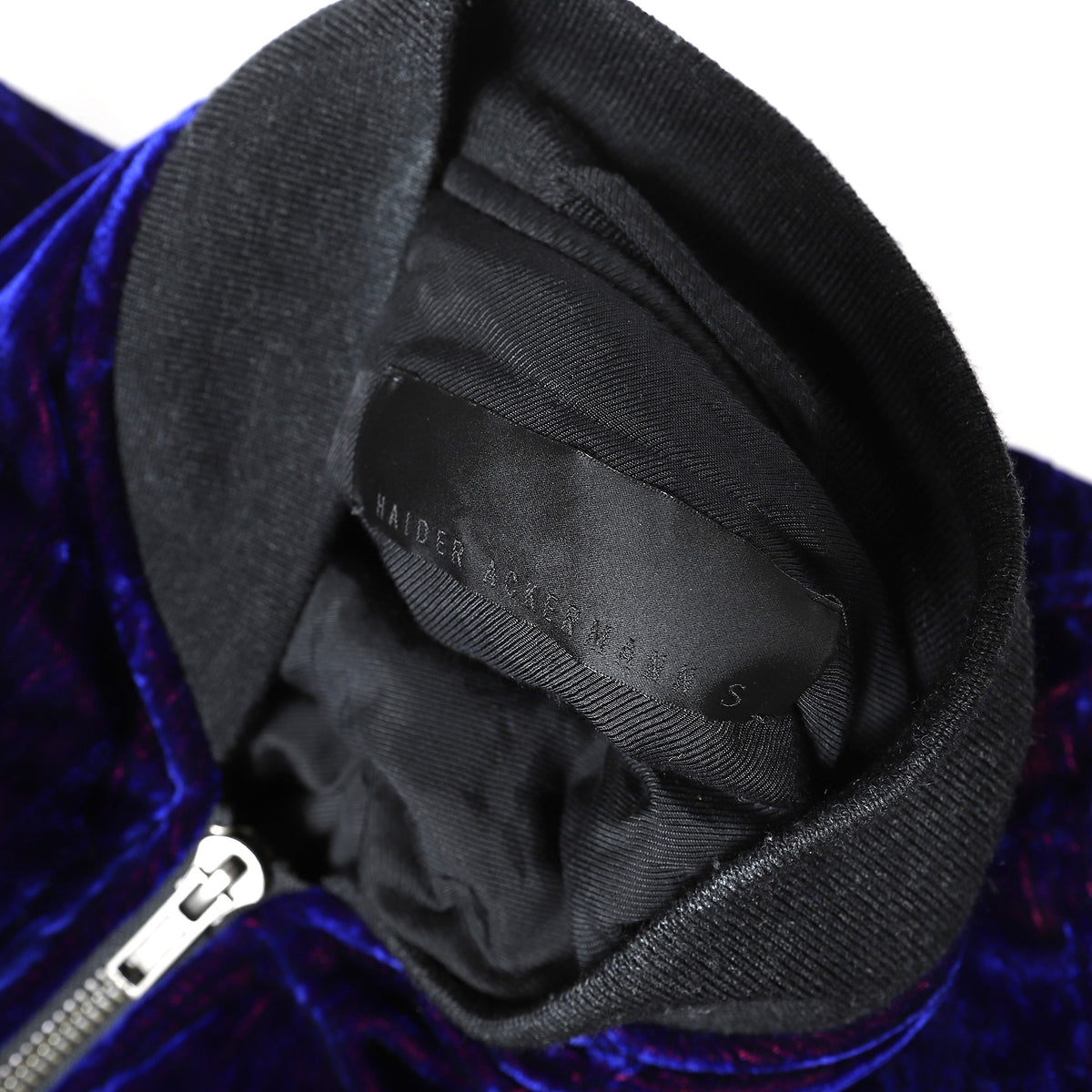 Haider Ackermann FW16 Cobalt Blue Crushed Velvet Bomber