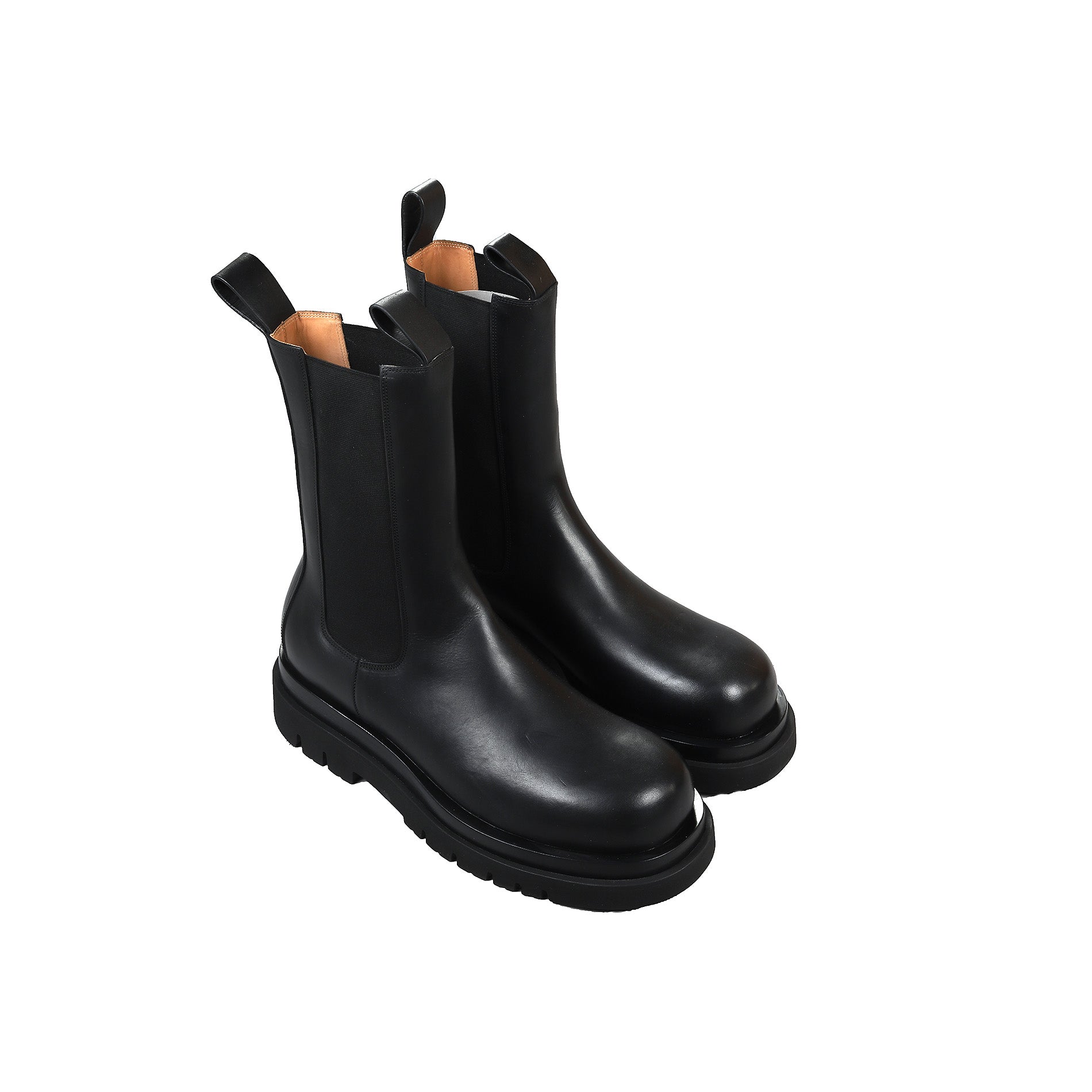 Bottega Veneta FW20 Black Leather Lug Boots - Ākaibu Store