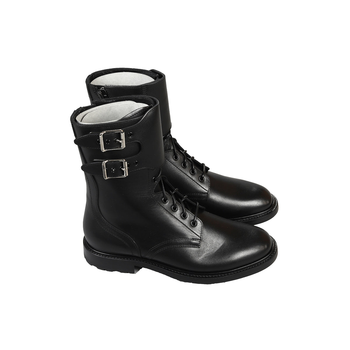Celine FW2019 Black Military Ranger Calf Leather Buckled Boots