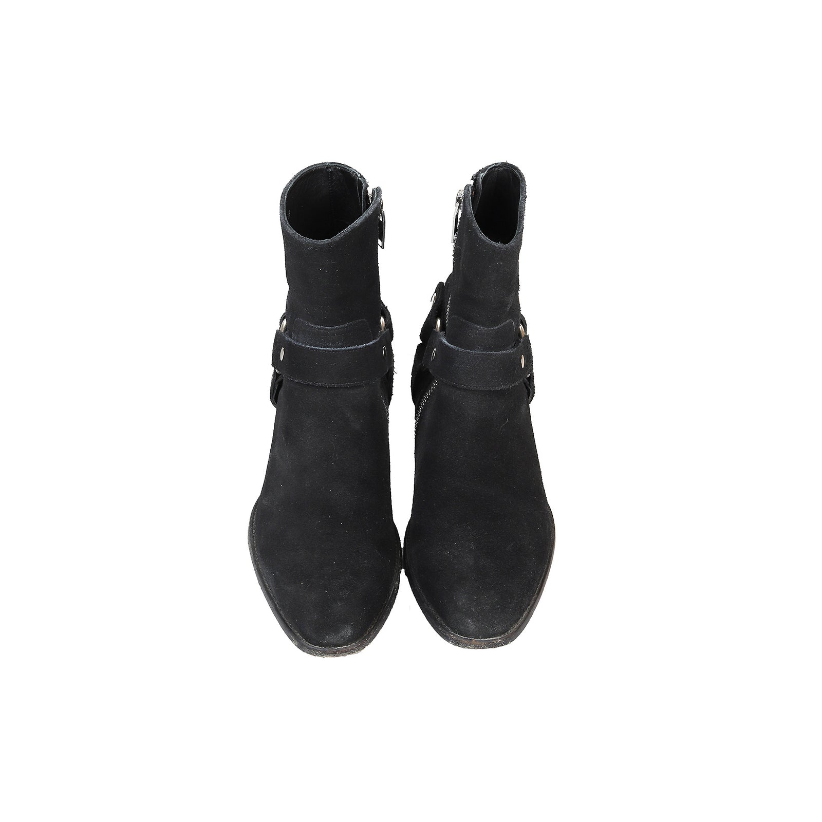 Saint Laurent Paris FW13 Wyatt Harness Black Suede Boots