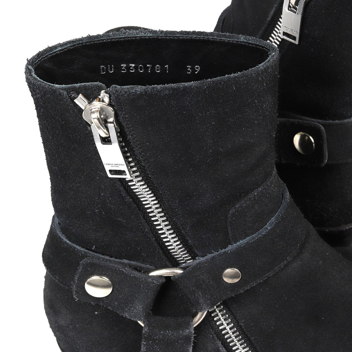 Saint Laurent Paris FW13 Wyatt Harness Black Suede Boots