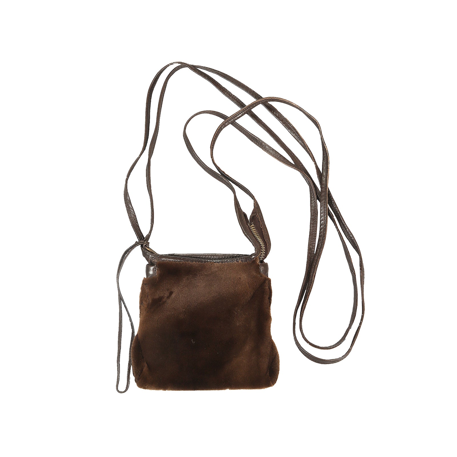 Rick Owens HUN 2008 Mink Fur Double Strap Cross Body Bag