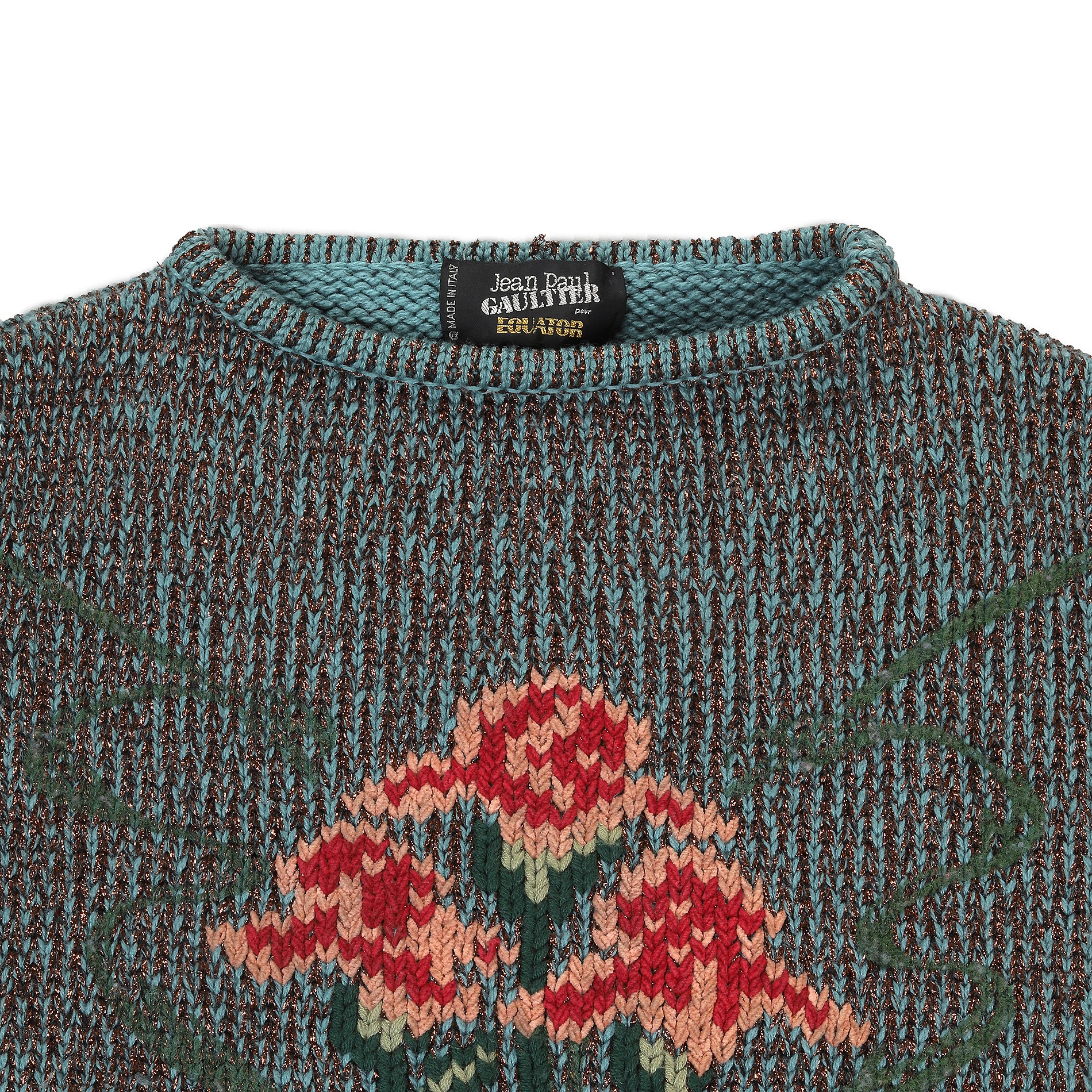 Jean Paul Gaultier FW84 Floral Lurex Knit Sweater