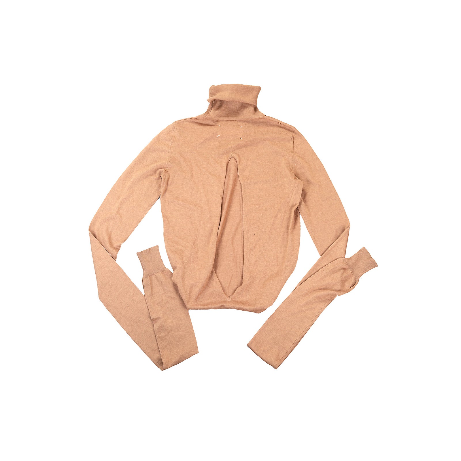 Maison Martin Margiela FW2010 Elongated Sleeve Back Slit Roll Neck Knit Top