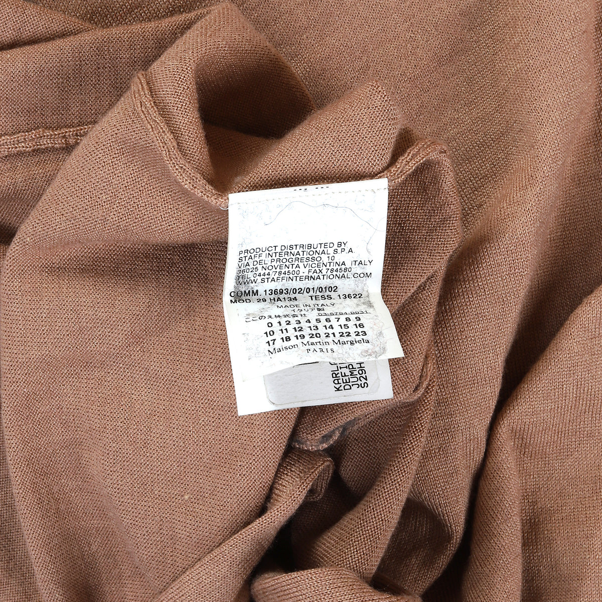 Maison Martin Margiela FW2010 Elongated Sleeve Back Slit Roll Neck Knit Top