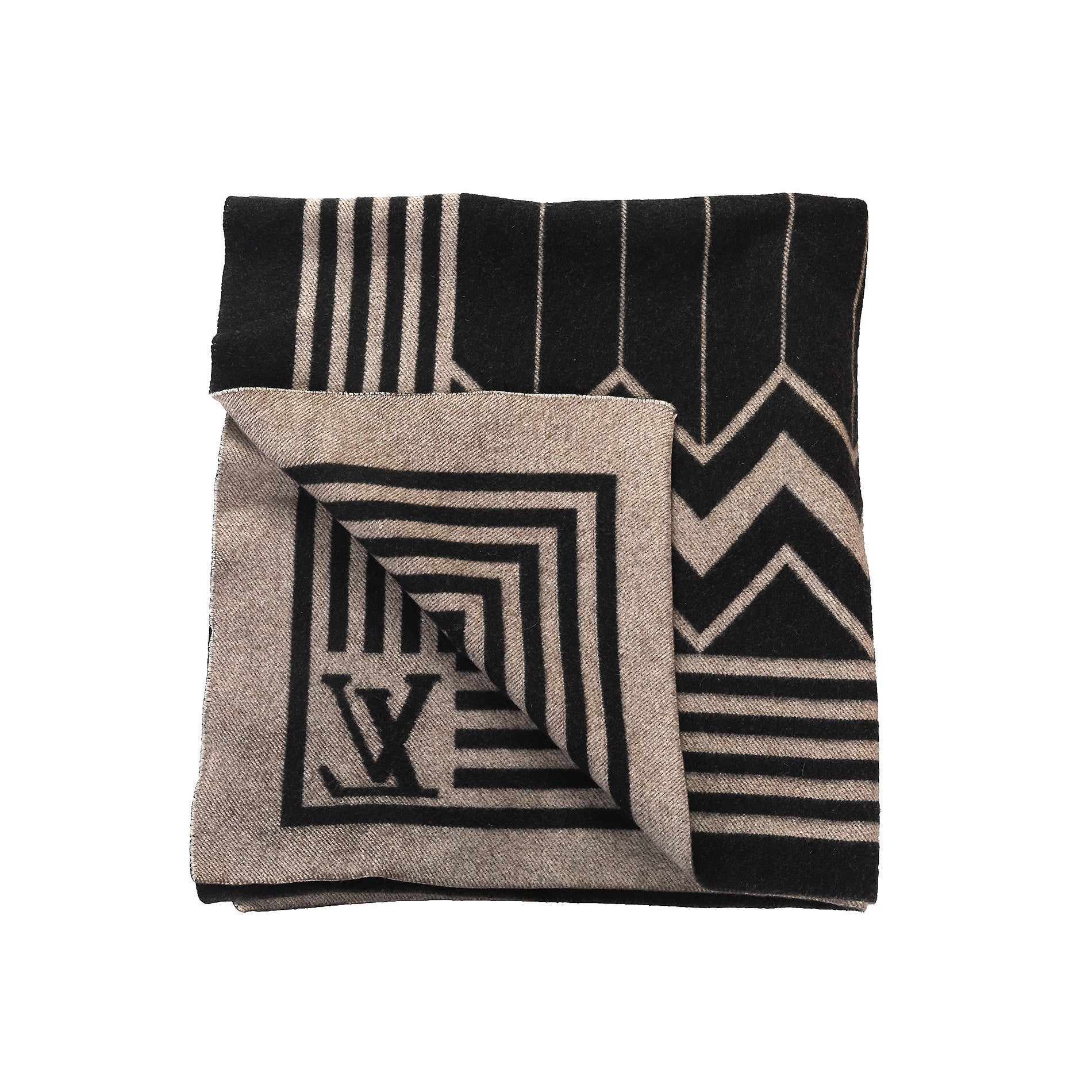 Louis Vuitton Karakoram Blanket Wool & Cashmere In Brown & Beige Tones