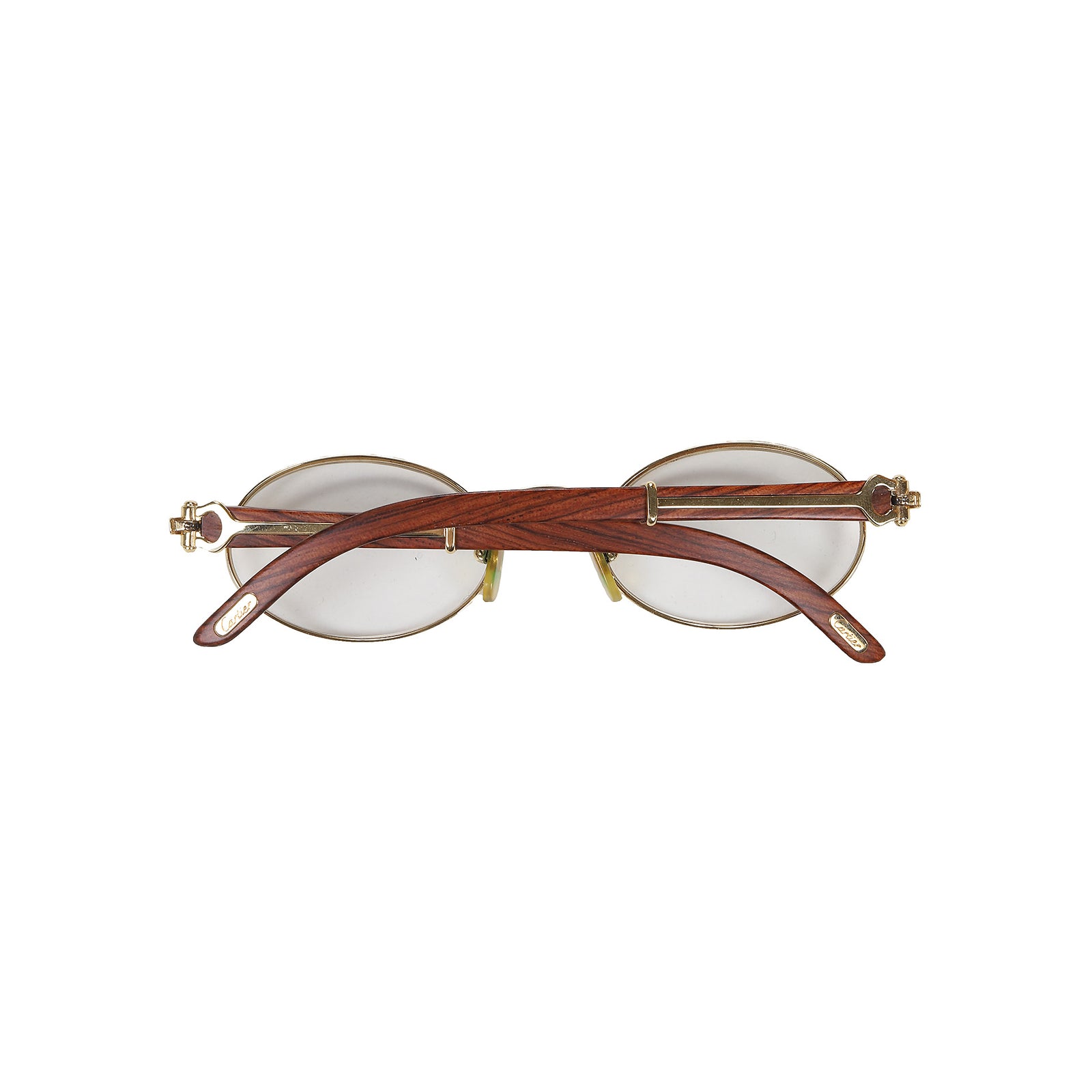 Cartier 90s Giverny Gold Palisander Rosewood Glasses 49-20
