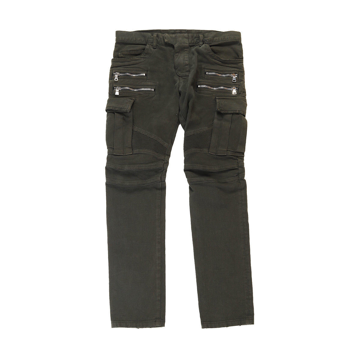 Balmain FW2014 Green Cargo Biker Denim