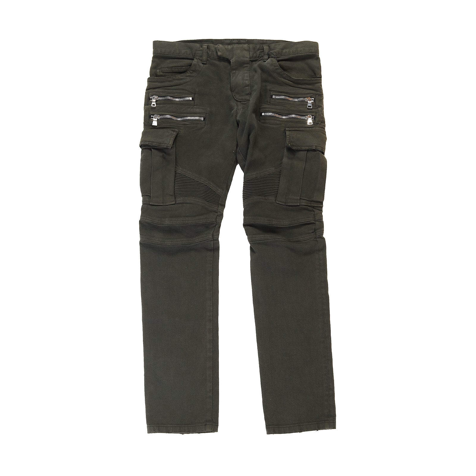 Balmain FW2014 Green Cargo Biker Denim