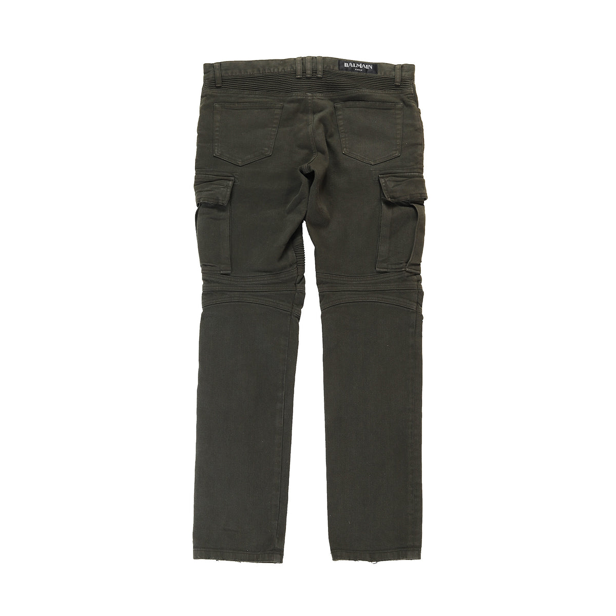 Balmain FW2014 Green Cargo Biker Denim