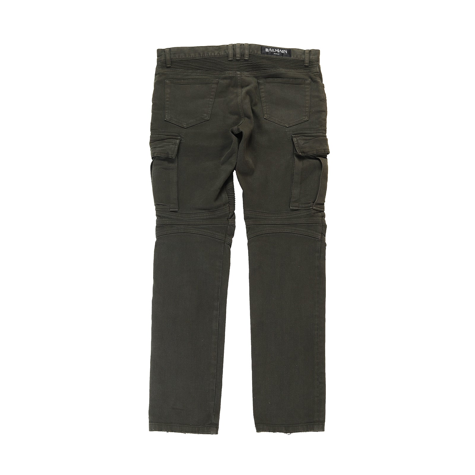 Balmain FW2014 Green Cargo Biker Denim