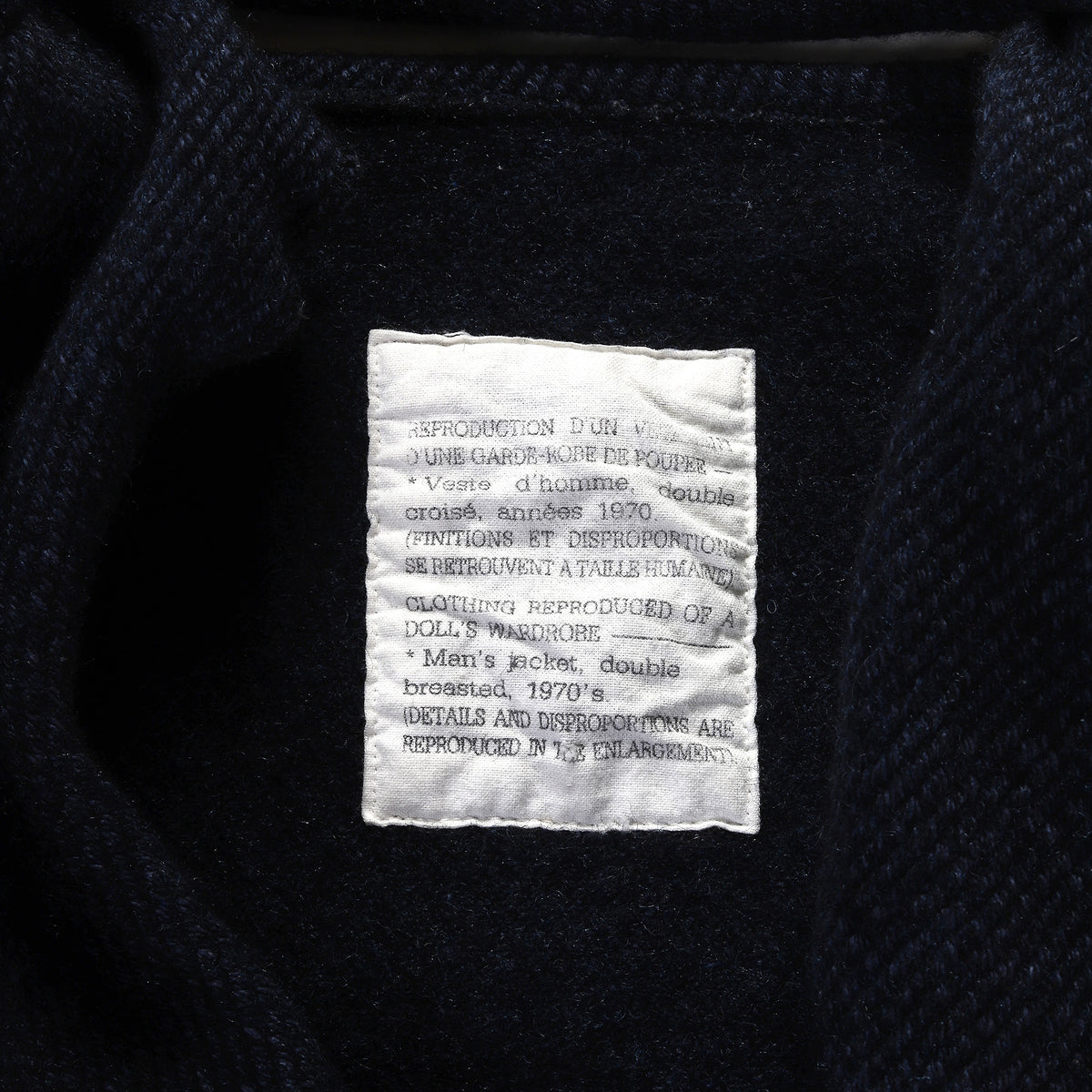 Maison Martin Margiela FW1994 Doll's Wardrobe Man's Double Breasted Jacket