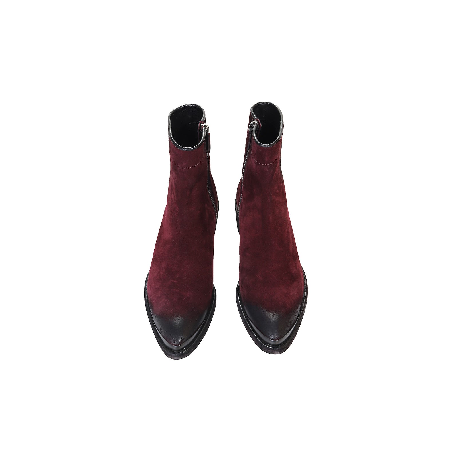 Haider Ackermann Burgundy Suede Boots