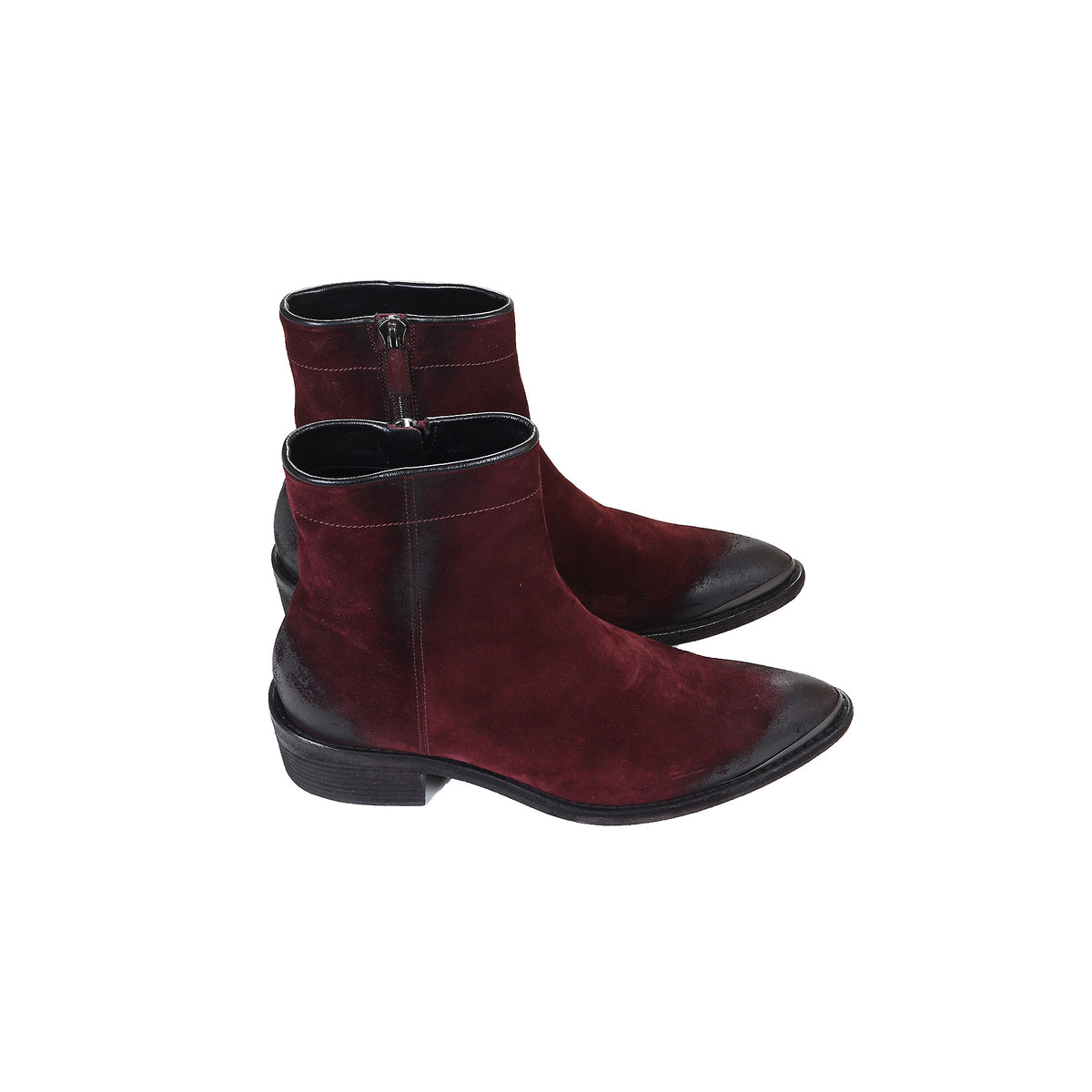 Haider Ackermann Burgundy Suede Boots