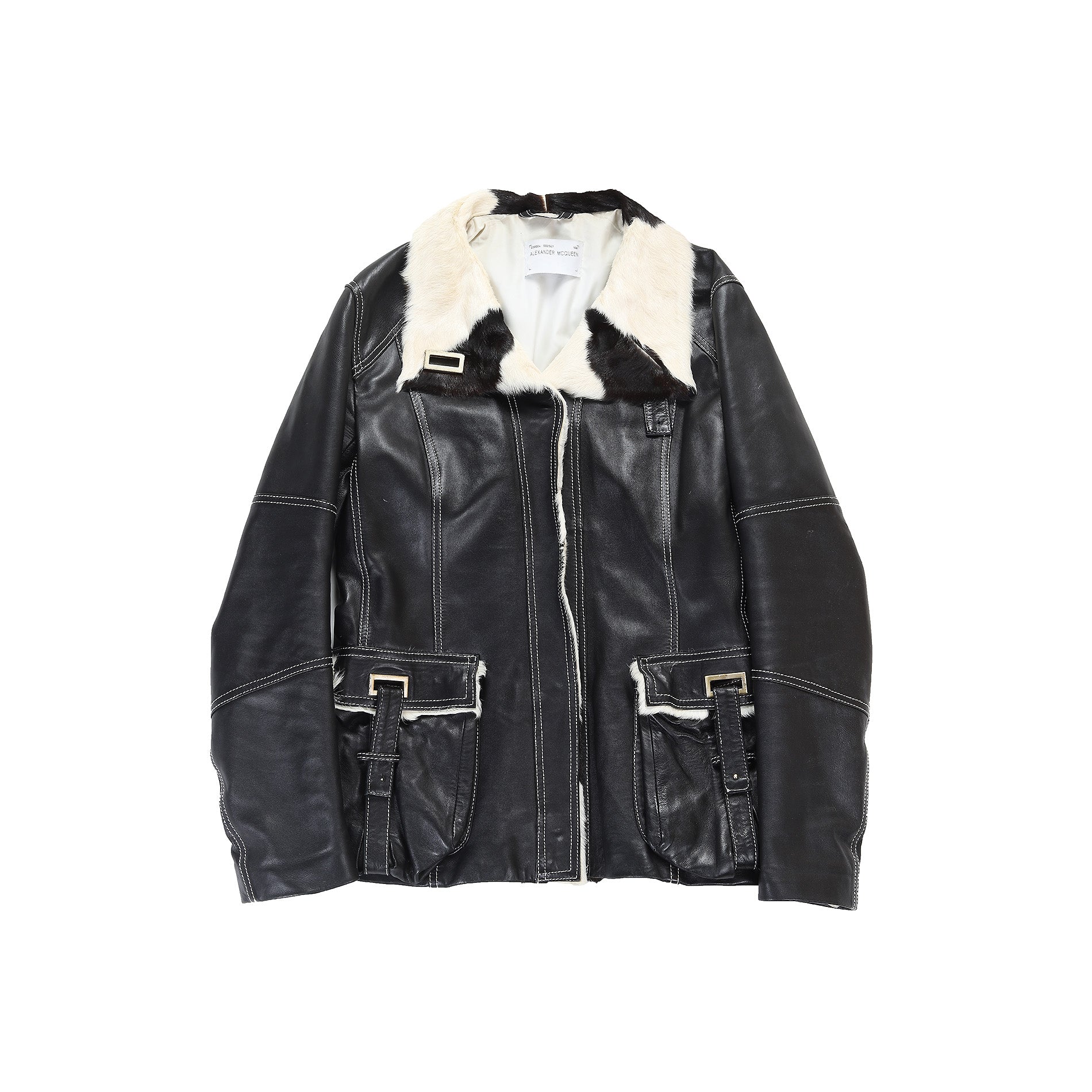 Alexander McQueen 1990s Calf Hair Leather Jacket