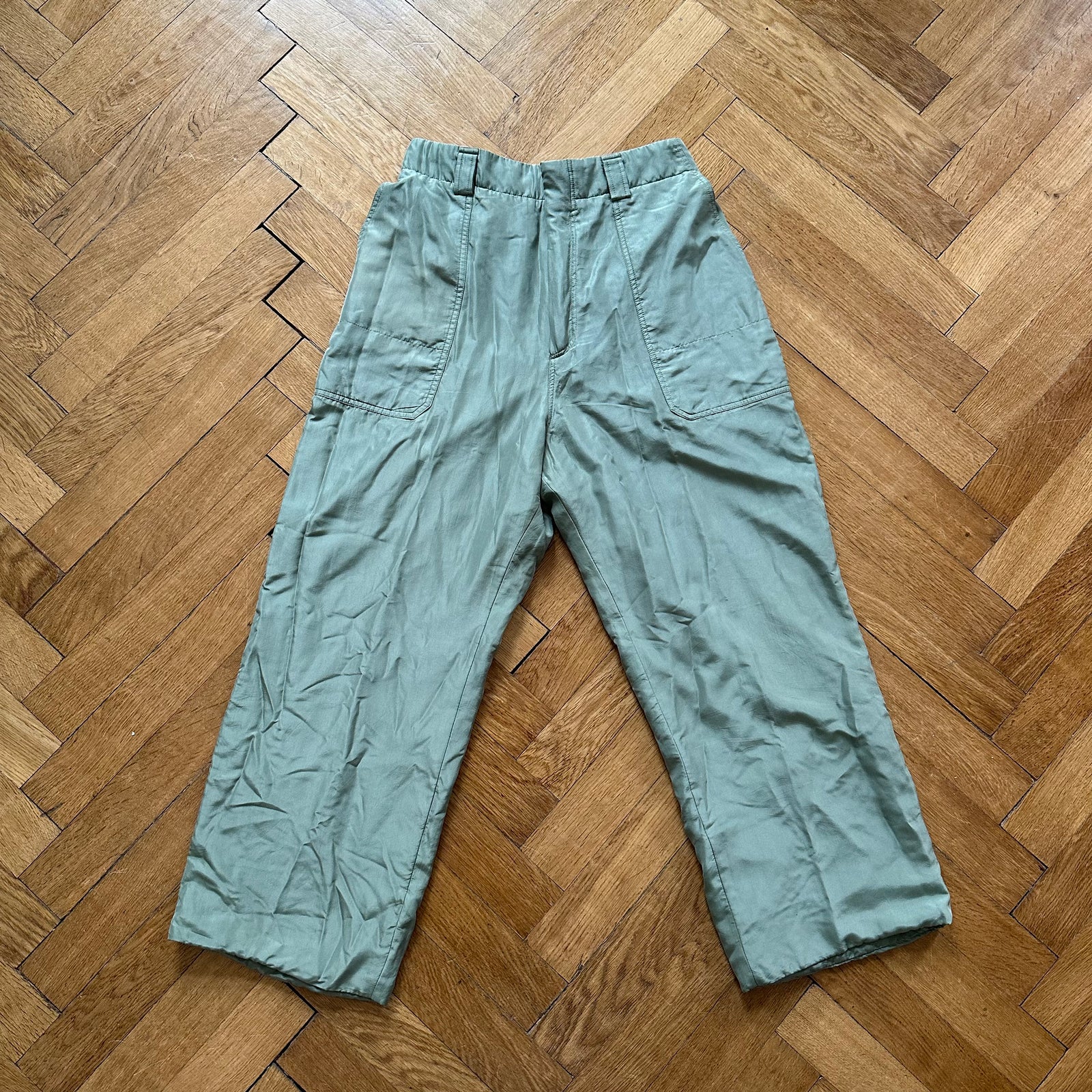 Ermenegildo Zegna Couture Green Silk Lined Pants
