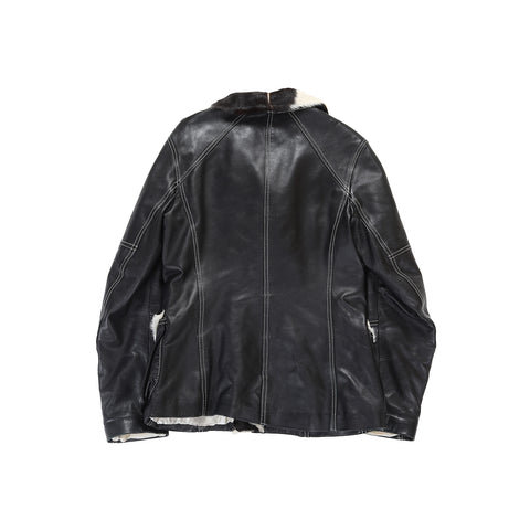 Alexander McQueen 1990s Calf Hair Leather Jacket