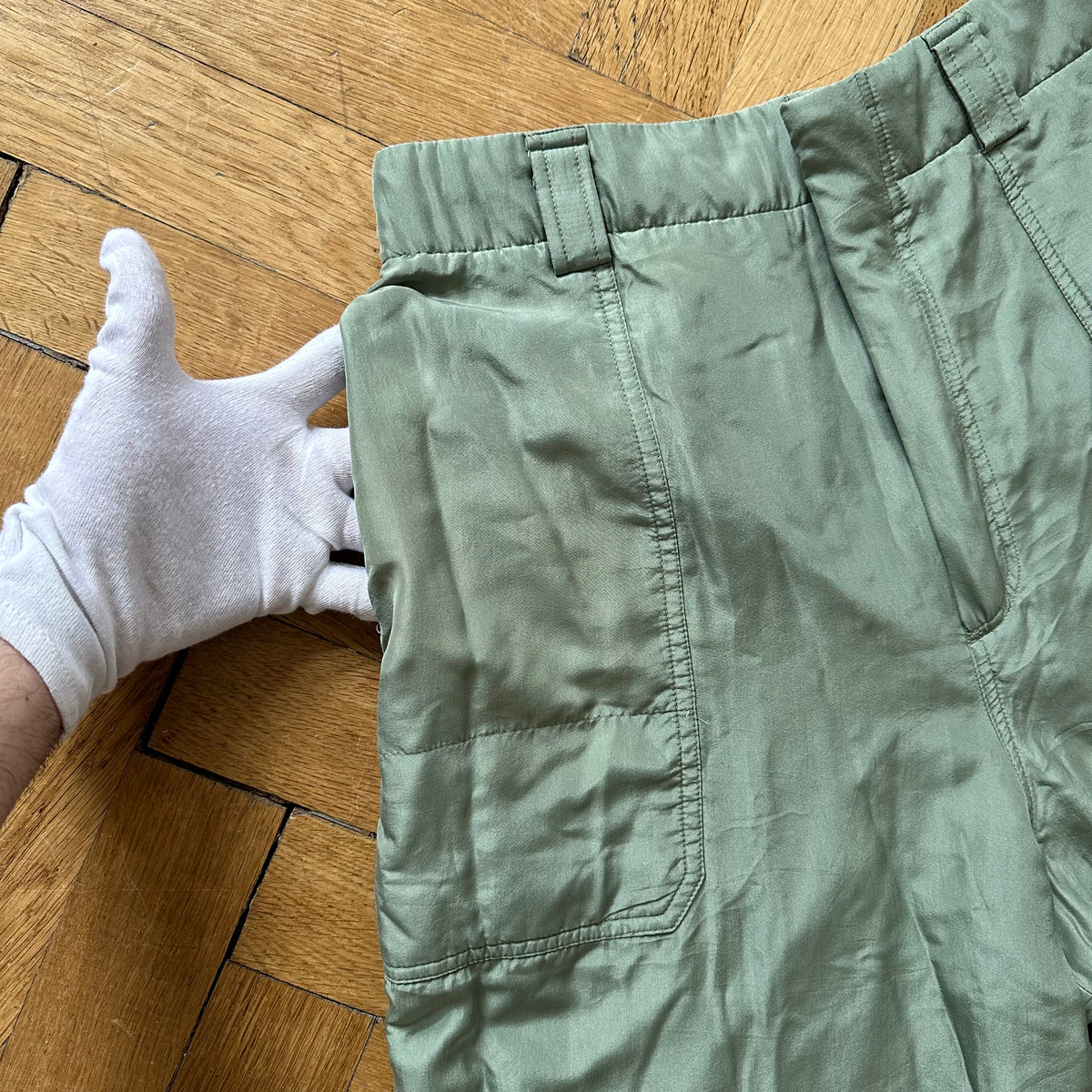 Ermenegildo Zegna Couture Green Silk Lined Pants
