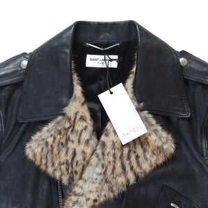 Saint Laurent Paris FW14 Marmot Fur Black Leather Jacket