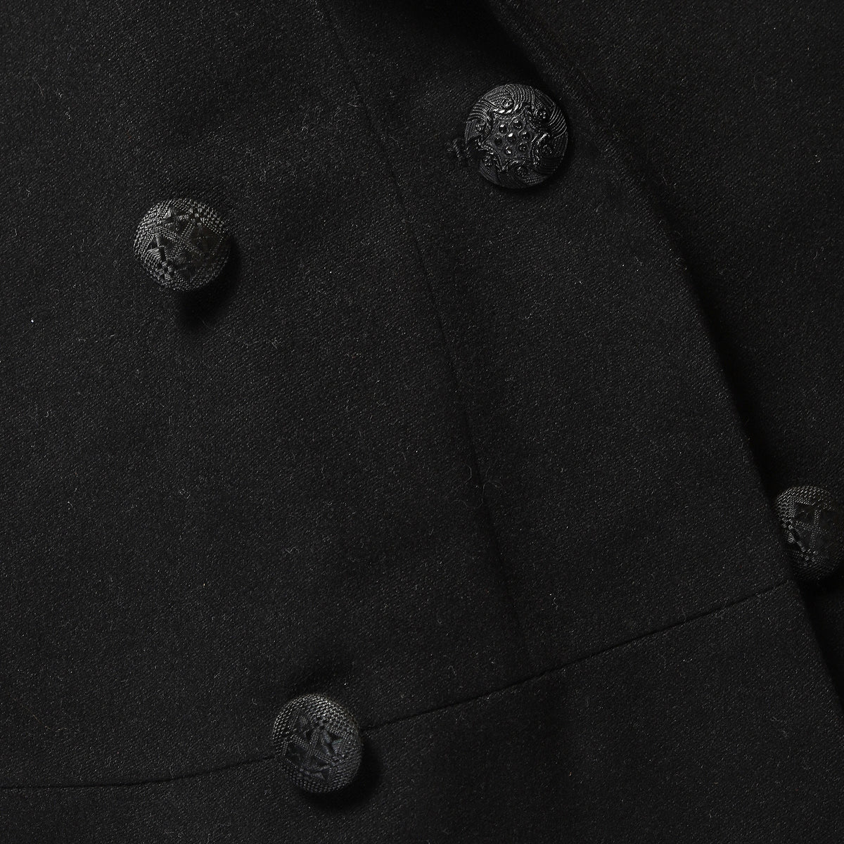 Maison Martin Margiela Early 2000s Mens Artisanal Black Wool Coat