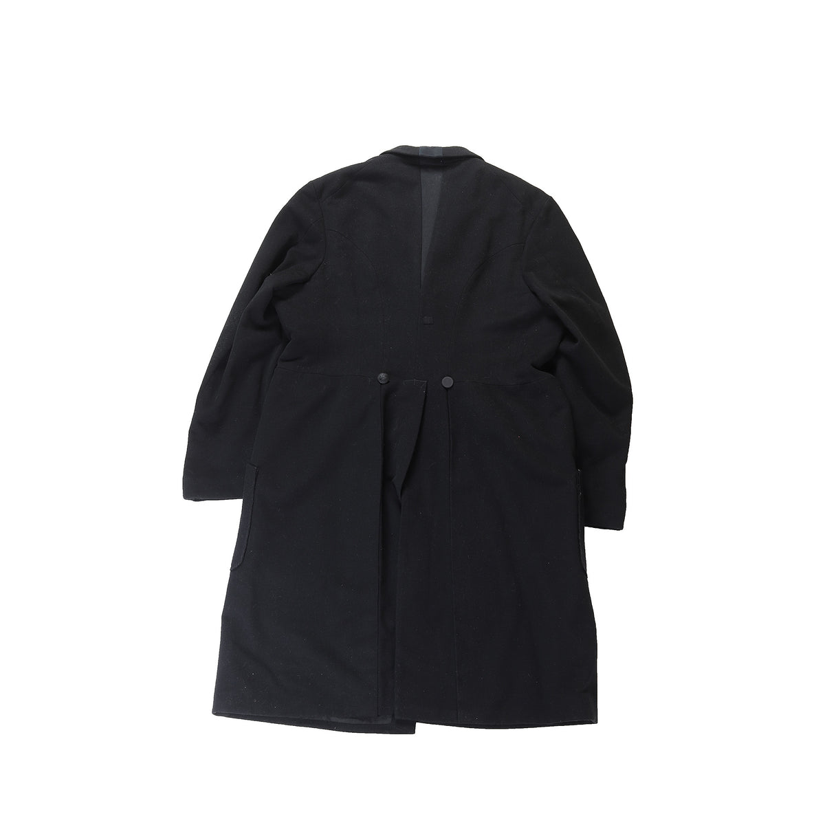 Maison Martin Margiela Early 2000s Mens Artisanal Black Wool Coat