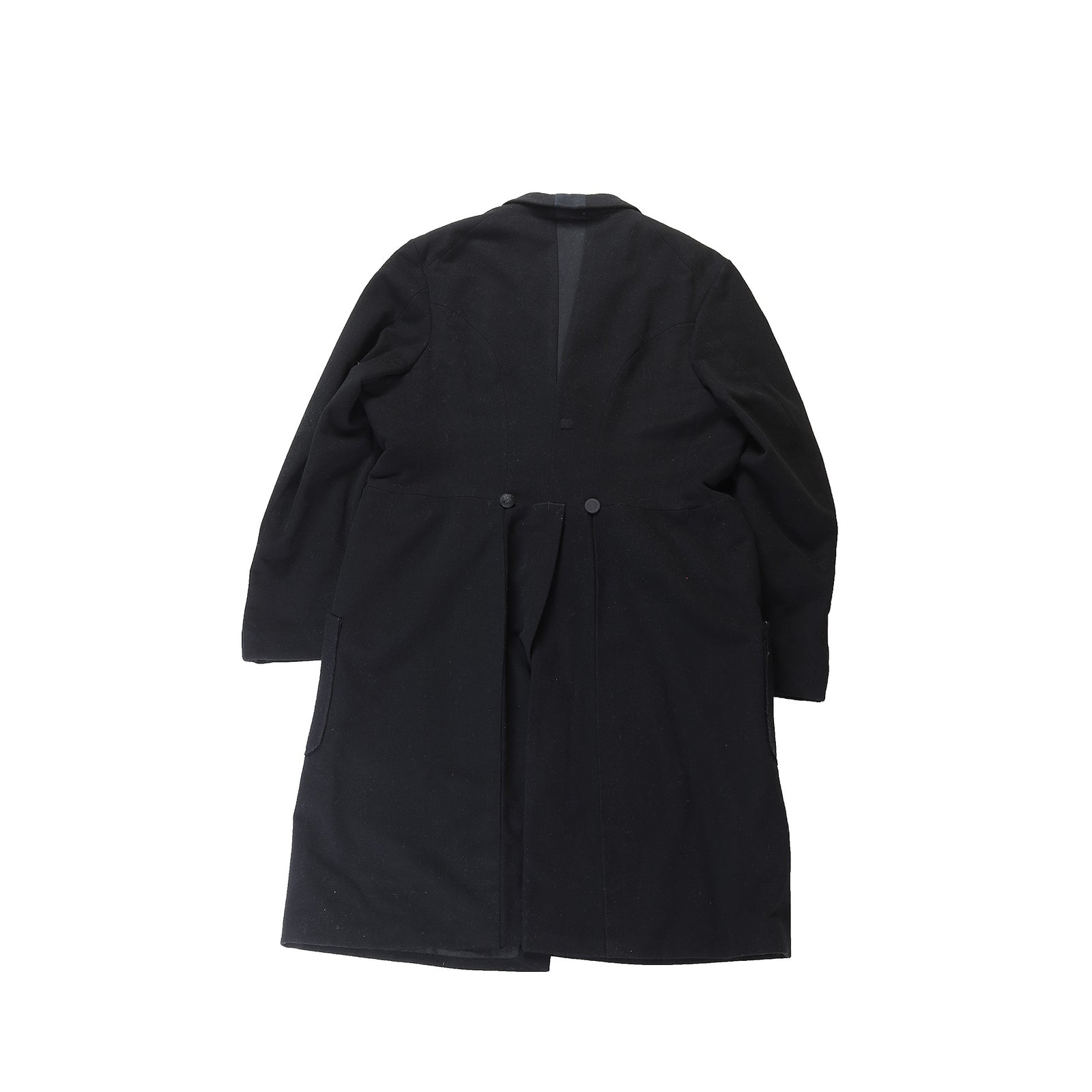 Maison Martin Margiela Early 2000s Mens Artisanal Black Wool Coat