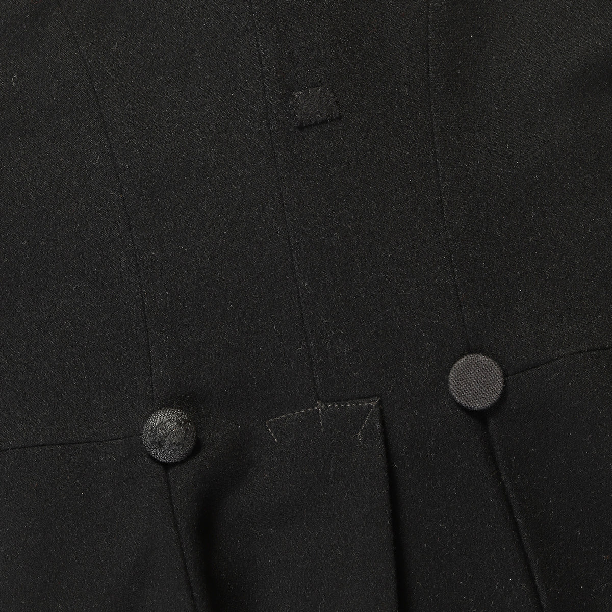 Maison Martin Margiela Early 2000s Mens Artisanal Black Wool Coat