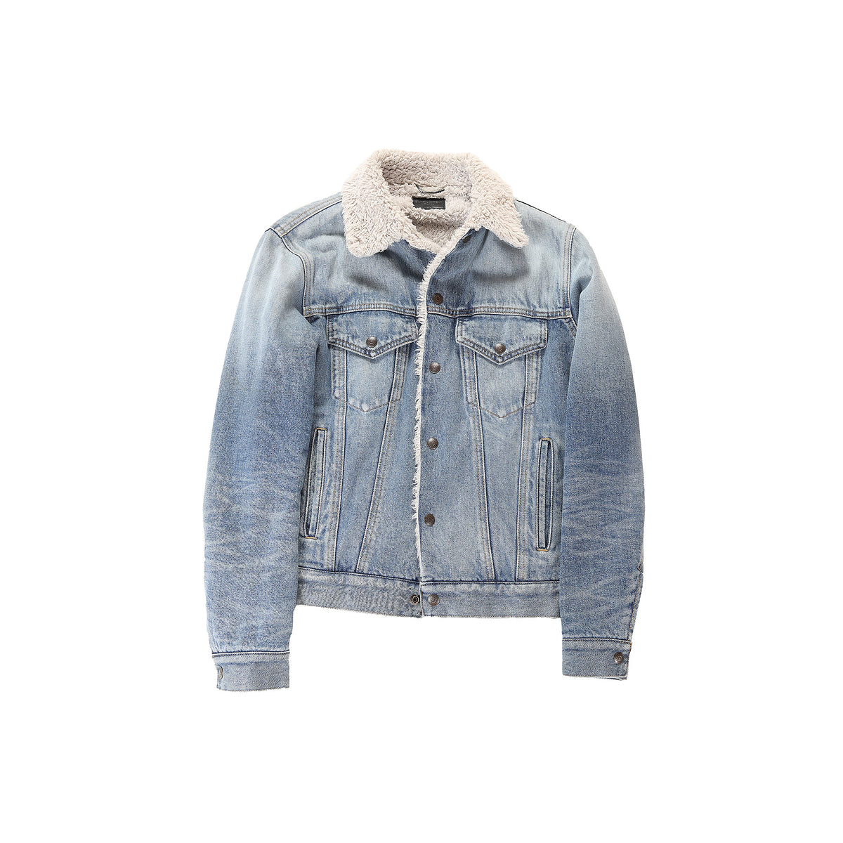Saint Laurent Paris FW2016 Shearling Denim Jacket