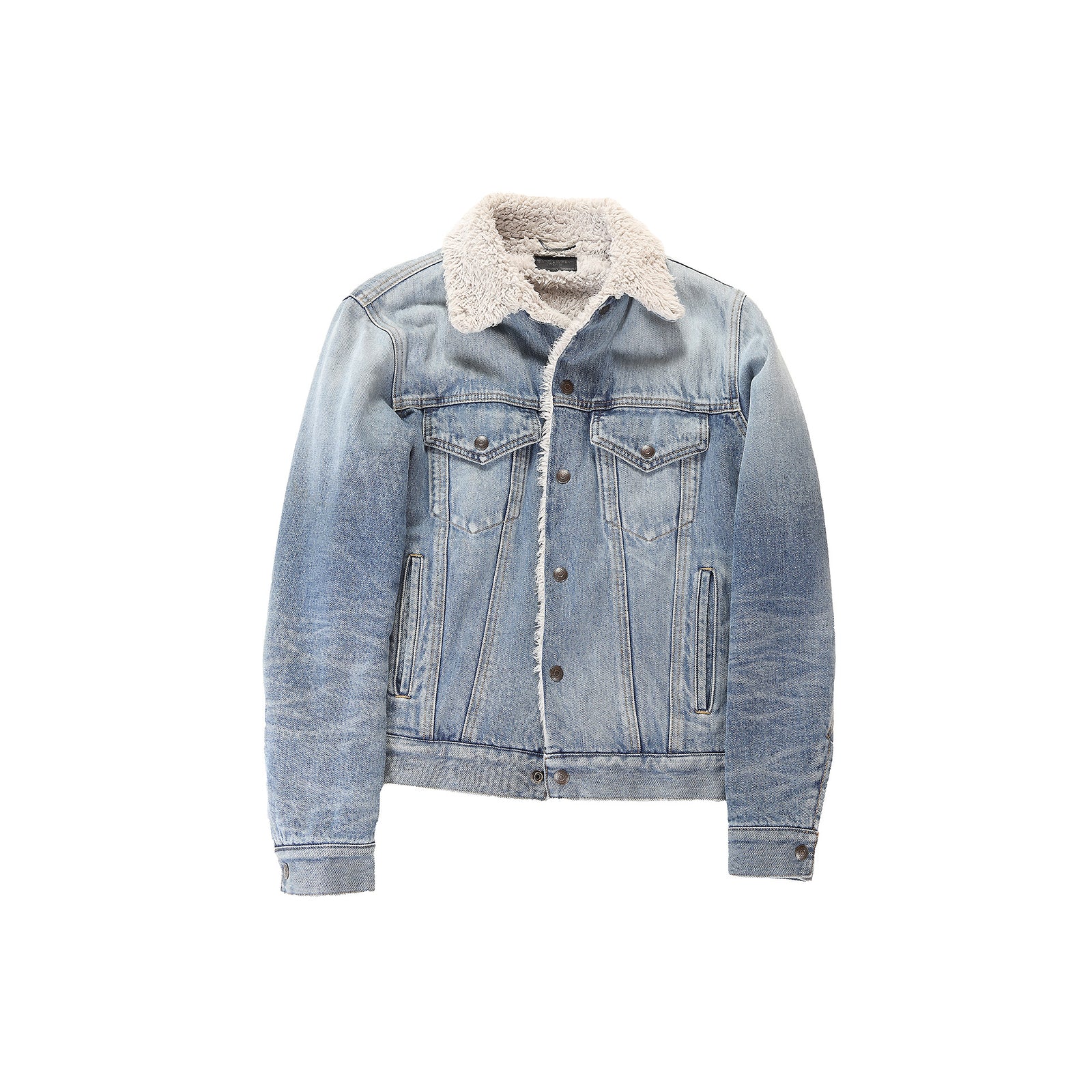 Saint Laurent Paris FW2016 Shearling Denim Jacket