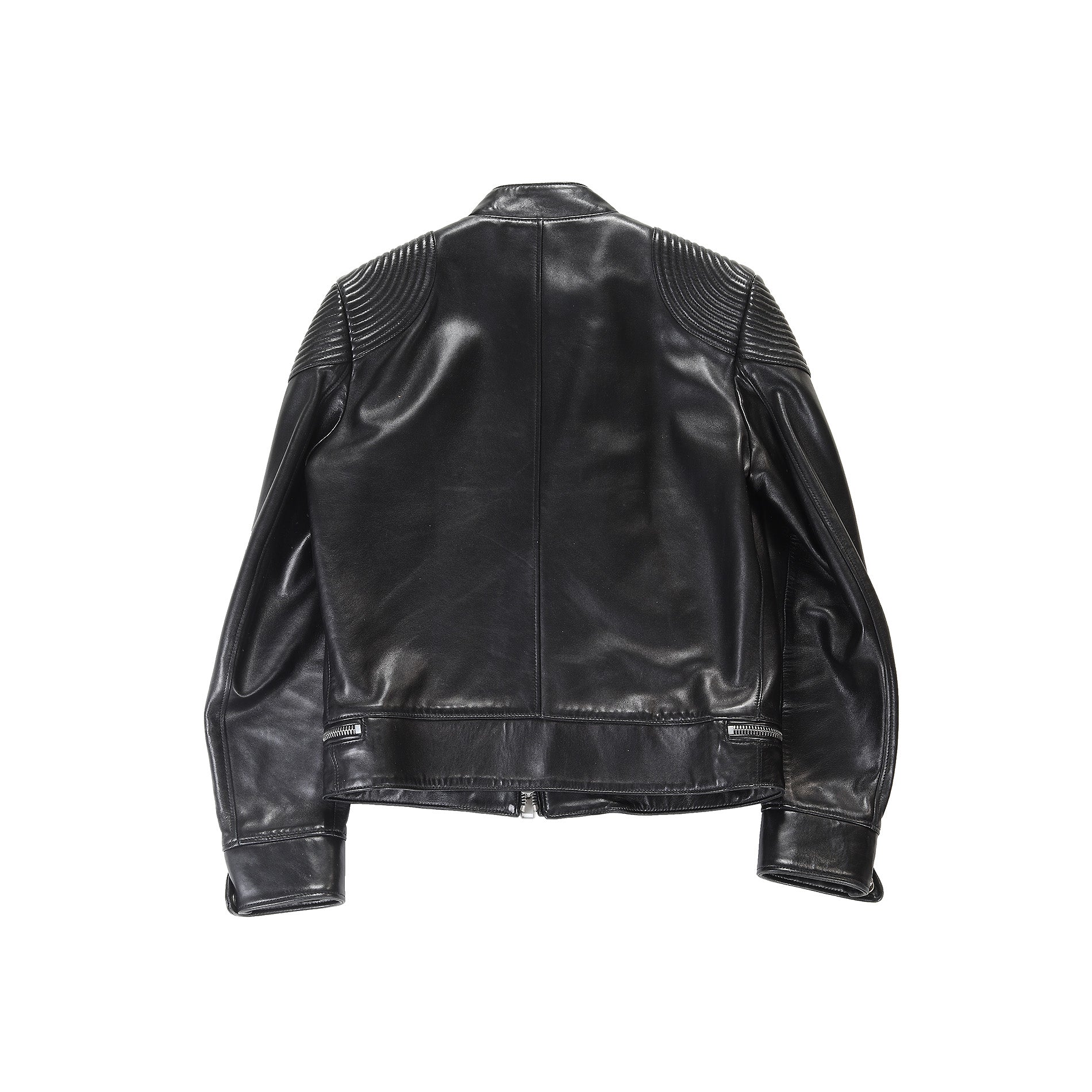 Saint Laurent Paris FW2013 Trapunto Black Leather Biker Jacket