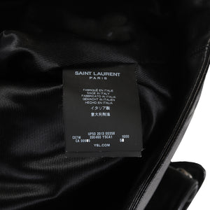 Saint Laurent Paris FW2013 Trapunto Black Leather Biker Jacket