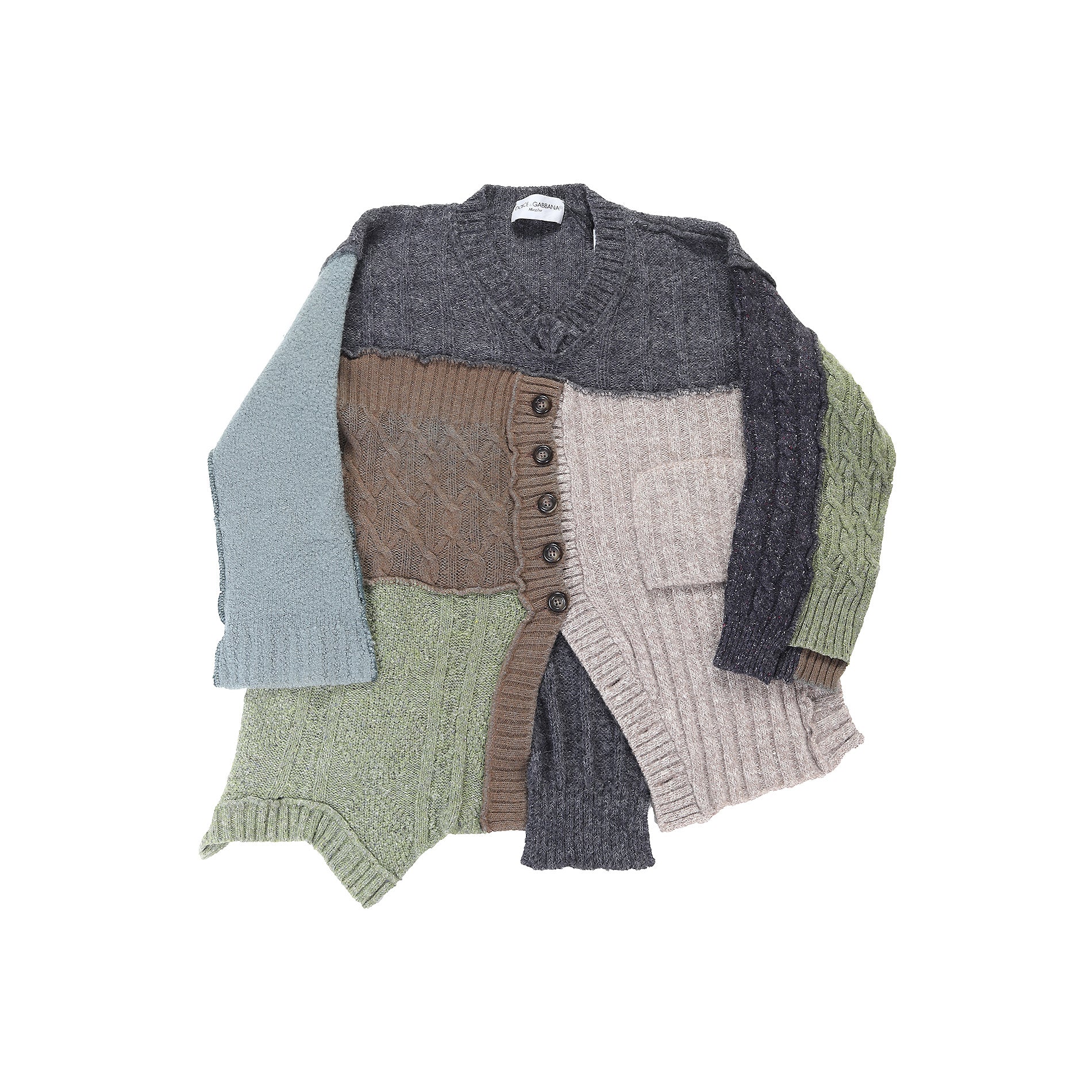 Dolce & Gabbana FW1994 Patchwork Knit Sweater - Ākaibu Store
