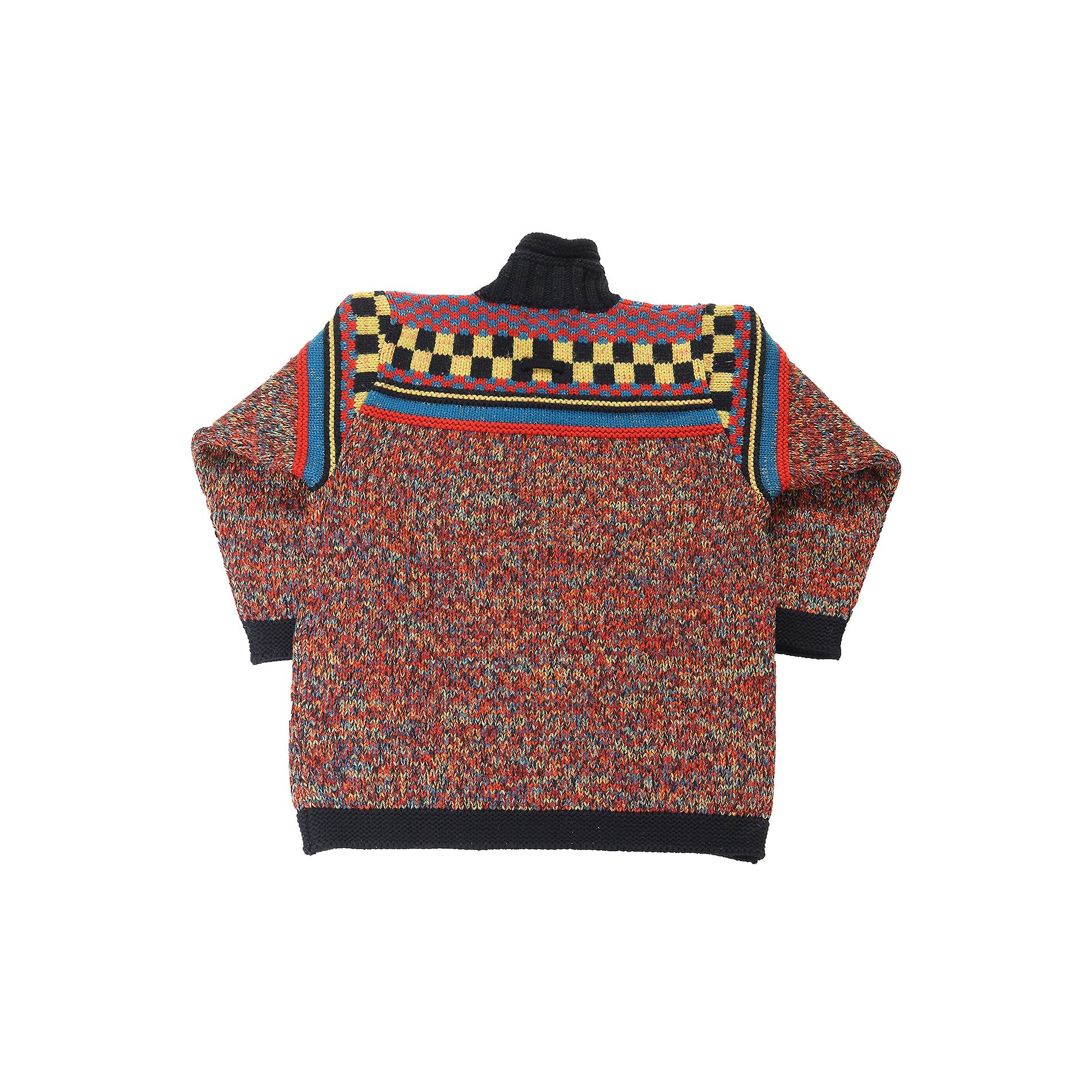 Jean Paul Gaultier FW1995 Metallic Multicolor Checkerboard Knit Sweater