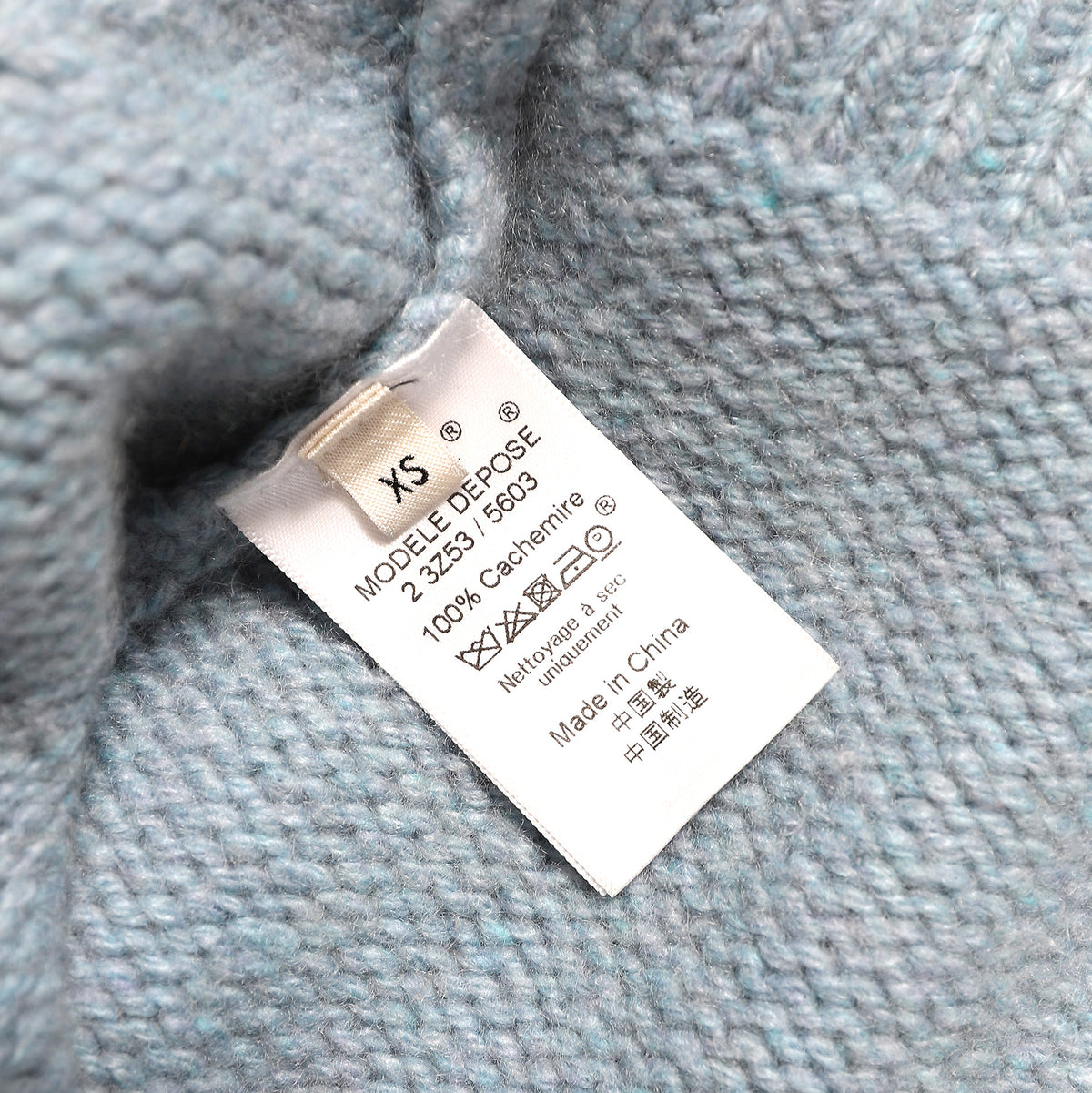 Celine by Phoebe Phibo Cropped Blue Cashmere Knit