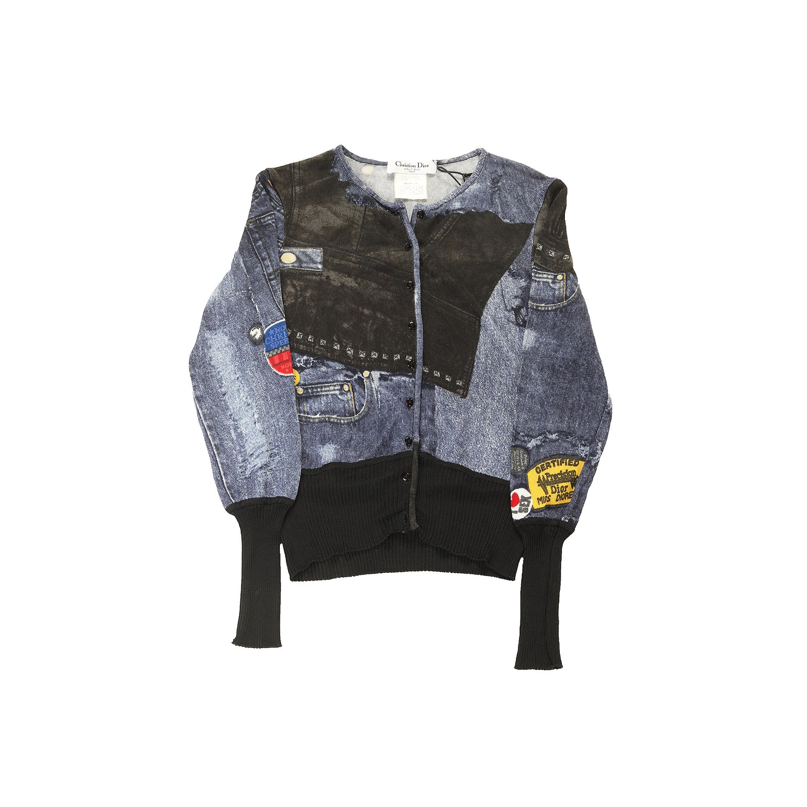 Christian Dior by John Galliano FW01 Miss Diorella Tromp L'oeil Denim Jacket