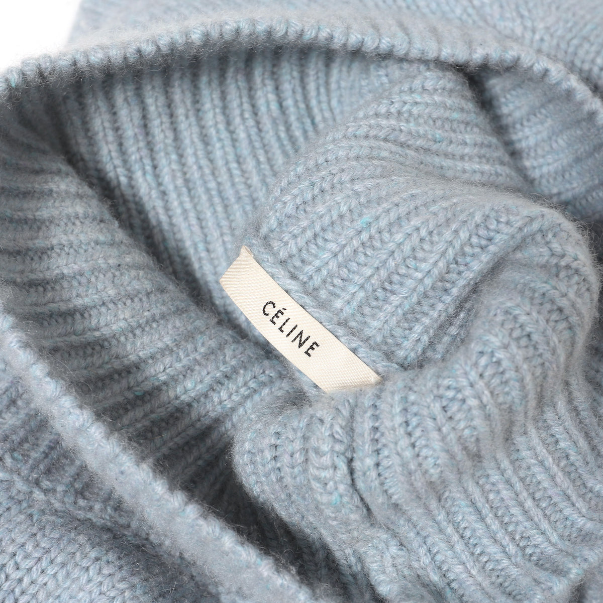 Celine by Phoebe Phibo Cropped Blue Cashmere Knit