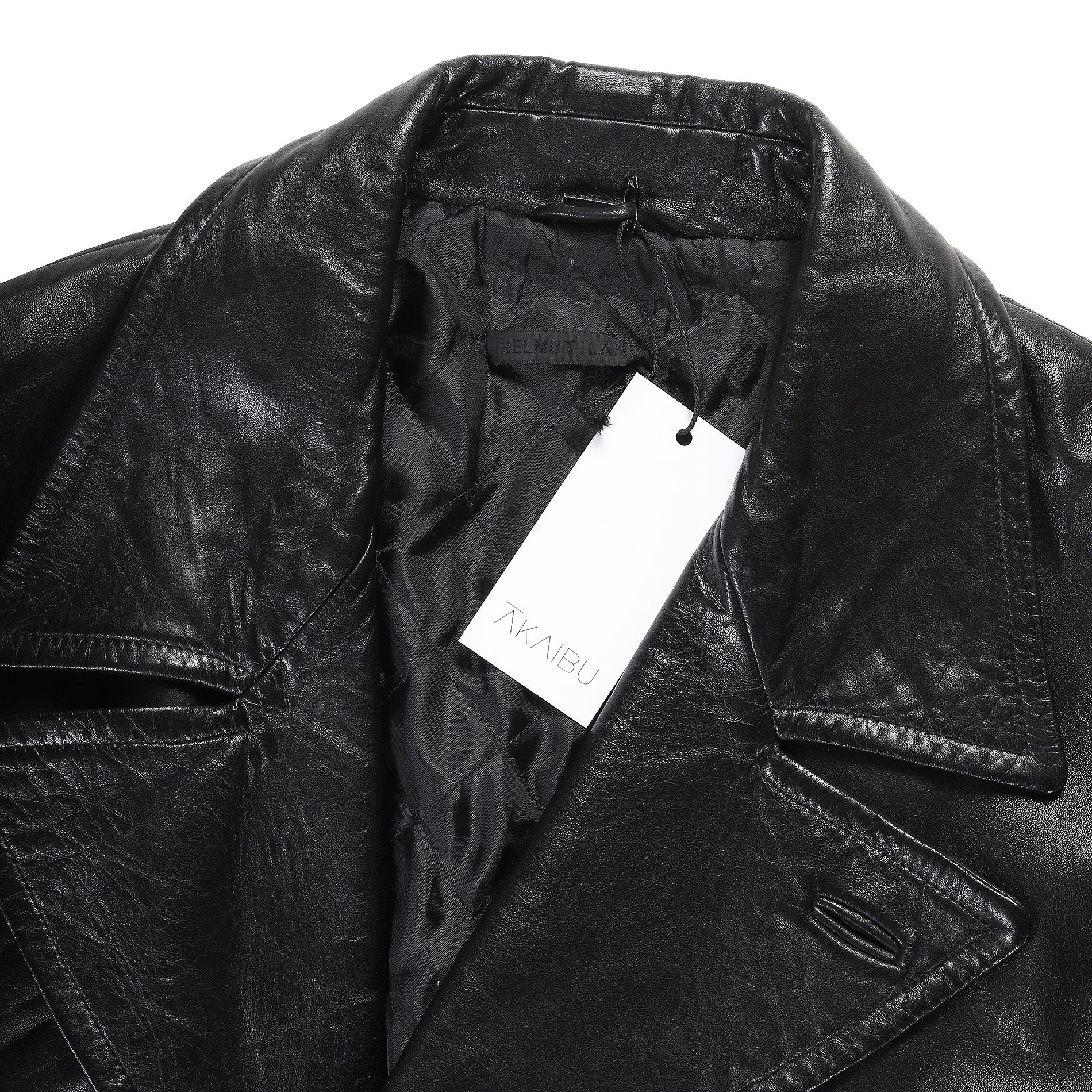 Helmut Lang 90s Double Breasted Leather Coat
