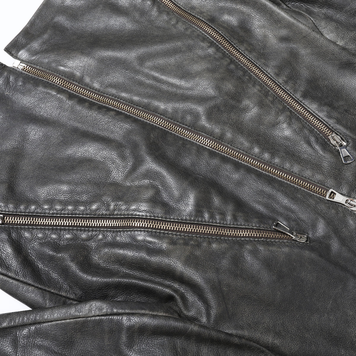 Maison Martin Margiela SS02 5-Zip Distressed Leather Jacket