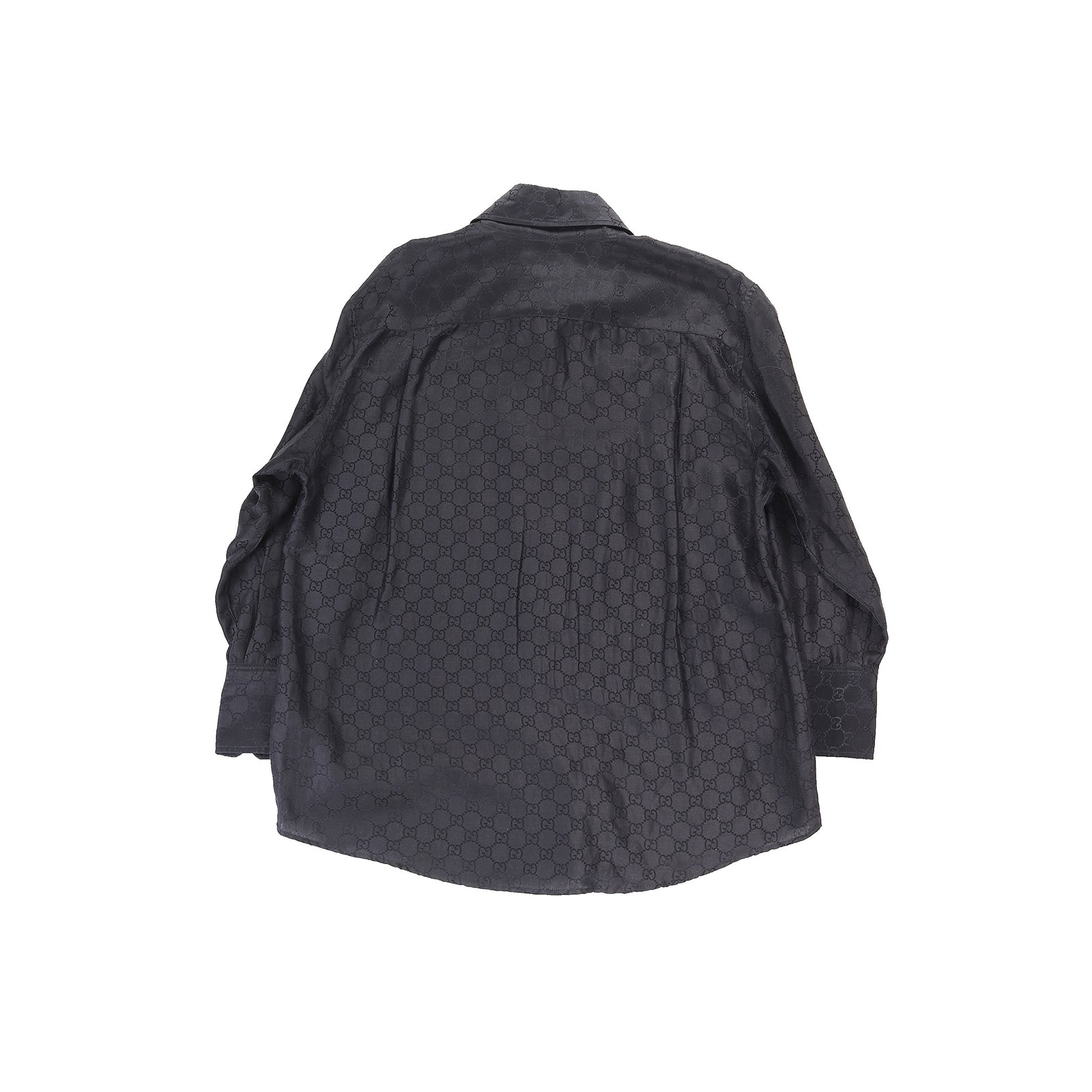 Gucci FW97 by Tom Ford Black Monogram Silk Shirt